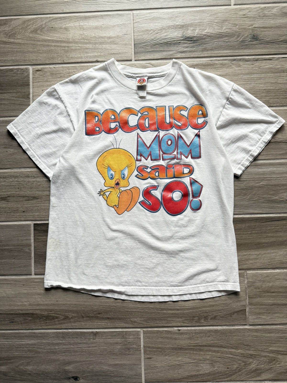 Vintage 90s Tweety Bird “Because Mom Said So” Tee Size Large