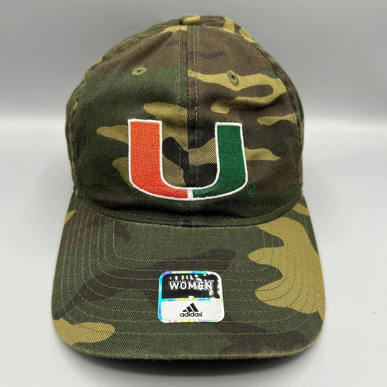 Adidas Miami Hurricanes Hat Women Embroidered Strap Back Cap Cotton Size ONE SIZE - 1 Thumbnail