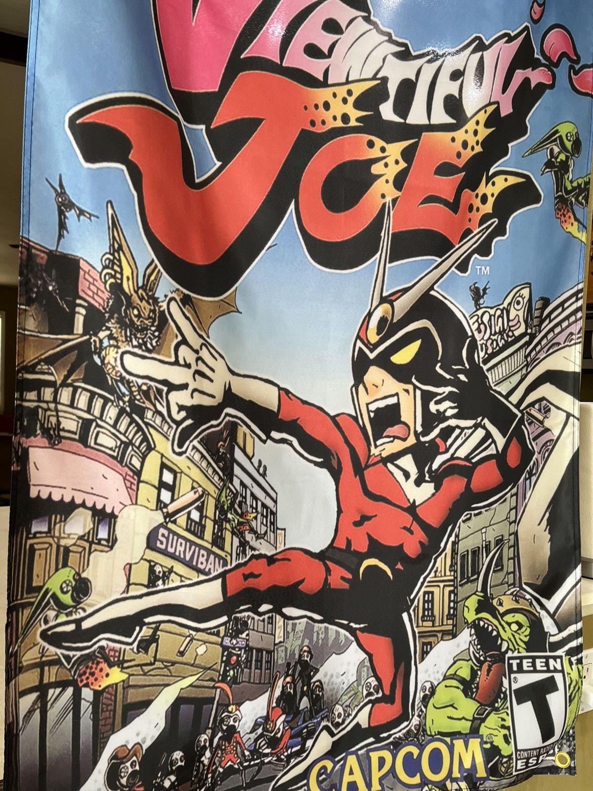 Nintendo Viewtiful Joe 5ft Flag Nintendo Gamecube 2003 Capcom NGC Size ONE SIZE - 2 Thumbnail