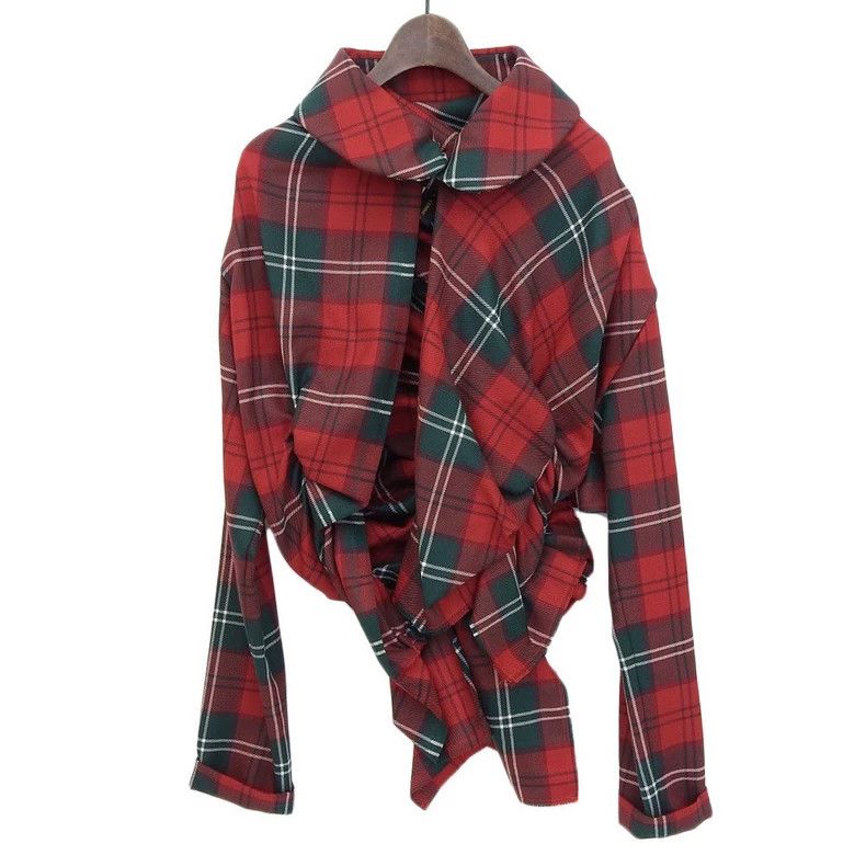 Other Comme Des Garcons Vintage Red Plaid Lost Empire Jacket Size S / US 4 / IT 40 - 1 Thumbnail