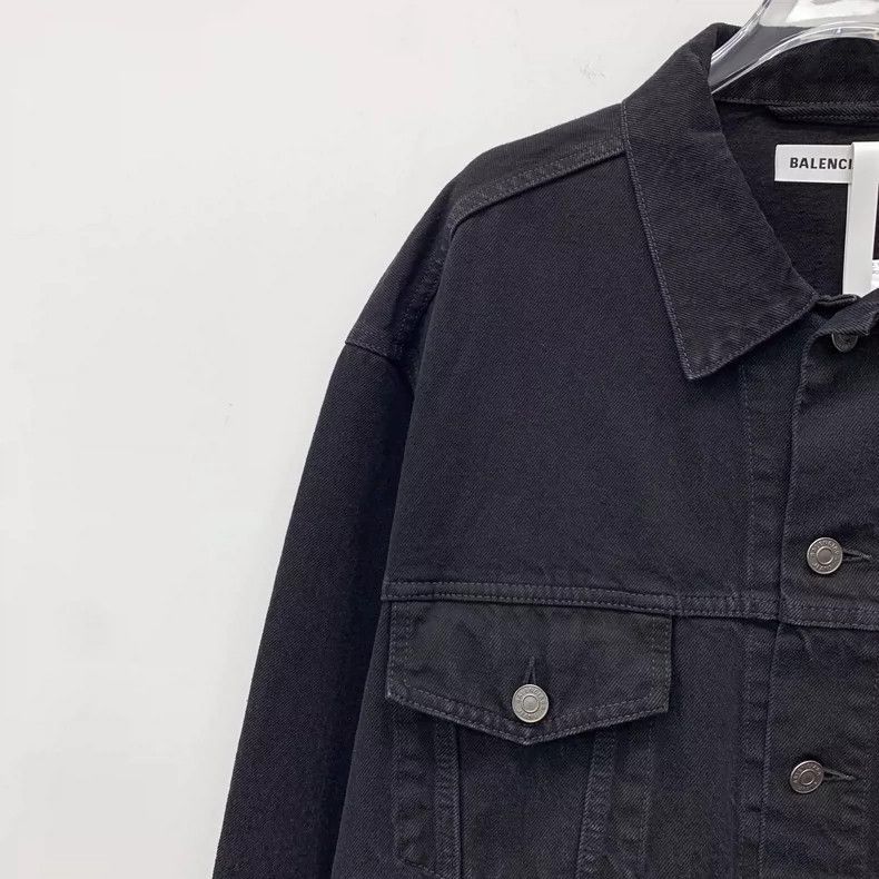 Balenciaga Balenciaga Black Logo Denim Jacket Long Sleeve-2505 Size US XS / EU 42 / 0 - 3 Thumbnail