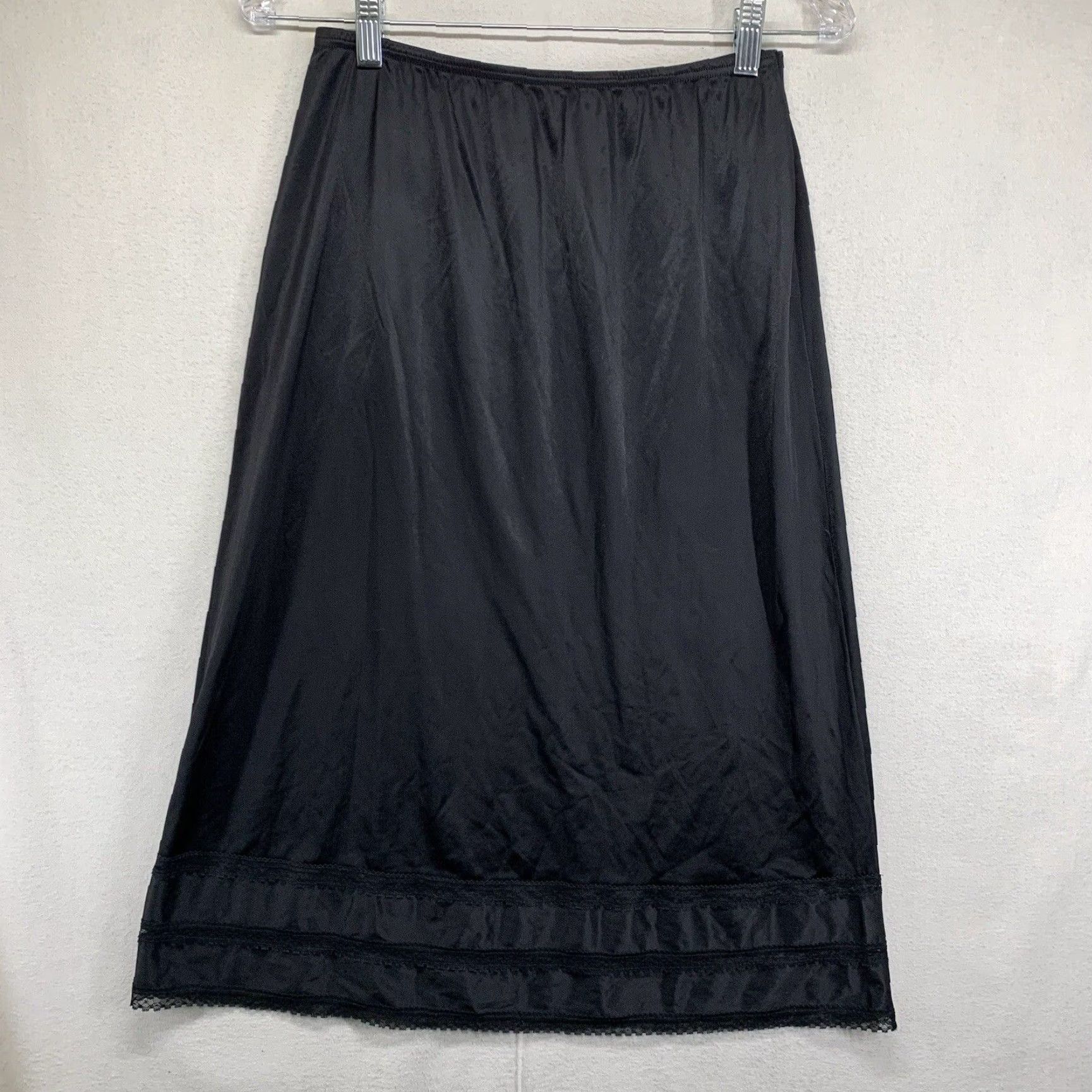 Vintage VINTAGE Kayser Black Nylon Slip Women’s Medium 28in Waist 1970s Retro Rockabilly Made in USA Size ONE SIZE - 2 Thumbnail