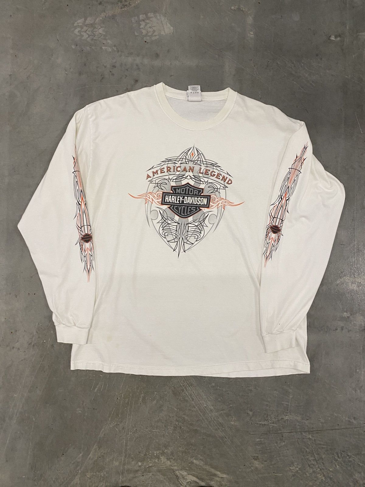 Vintage 2003 y2k harley davidson longsleeve shirt flame erd - www 