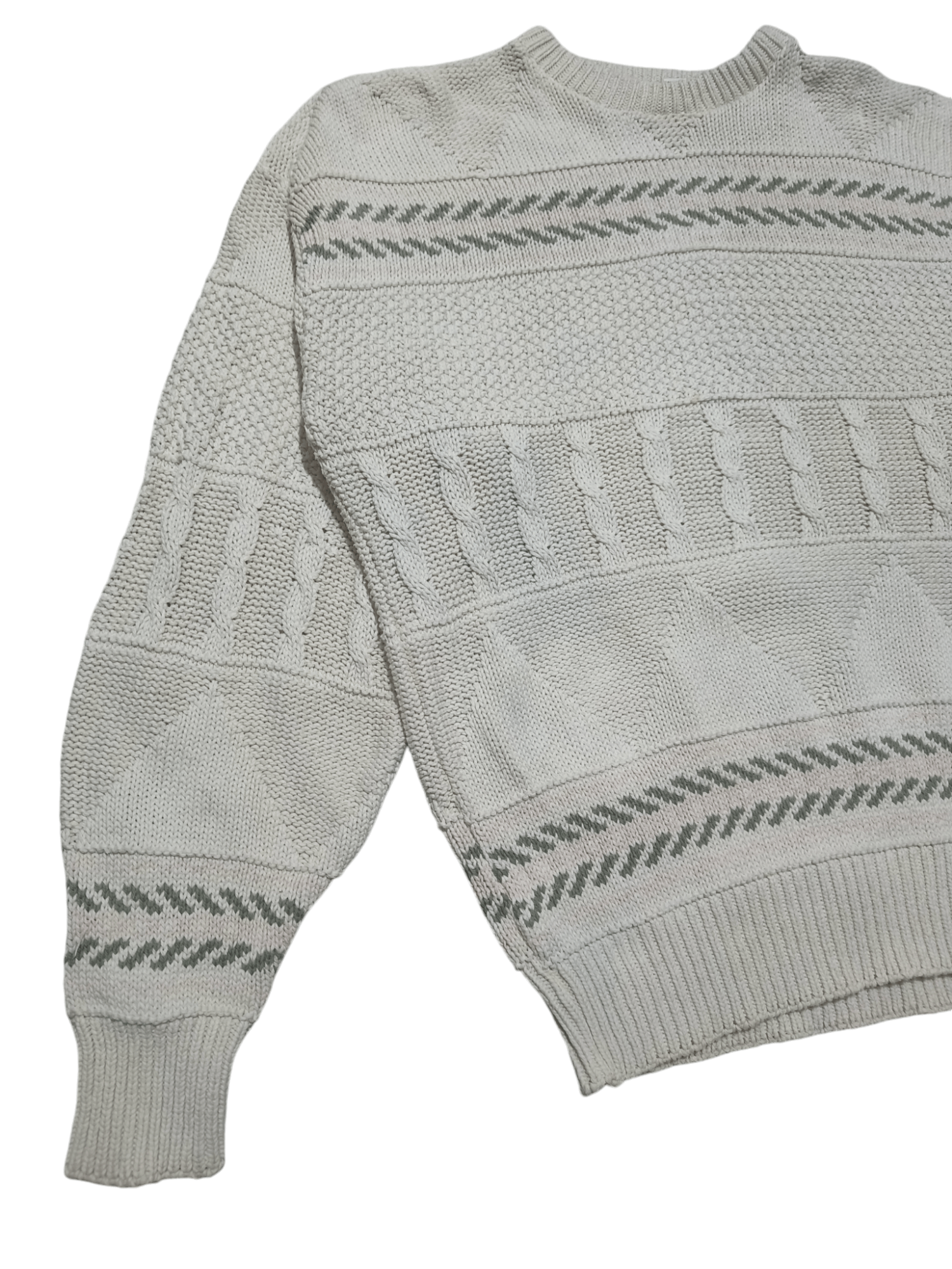 Liz Claiborne Vintage 90s CLAIBORNE Cable Knit Motifs Knit Sweater Size US L / EU 52-54 / 3 - 6 Thumbnail