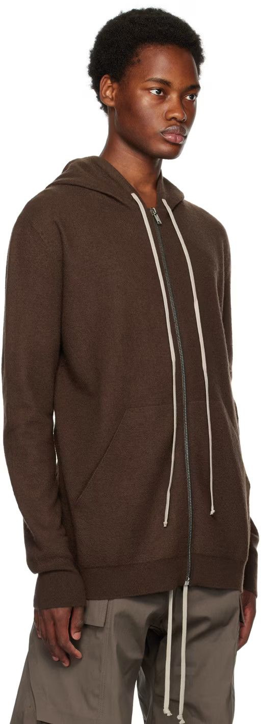 Rick Owens o1y0325 Hooded Zip Cardigan in Brown Size US XS / EU 42 / 0 - 2 Thumbnail
