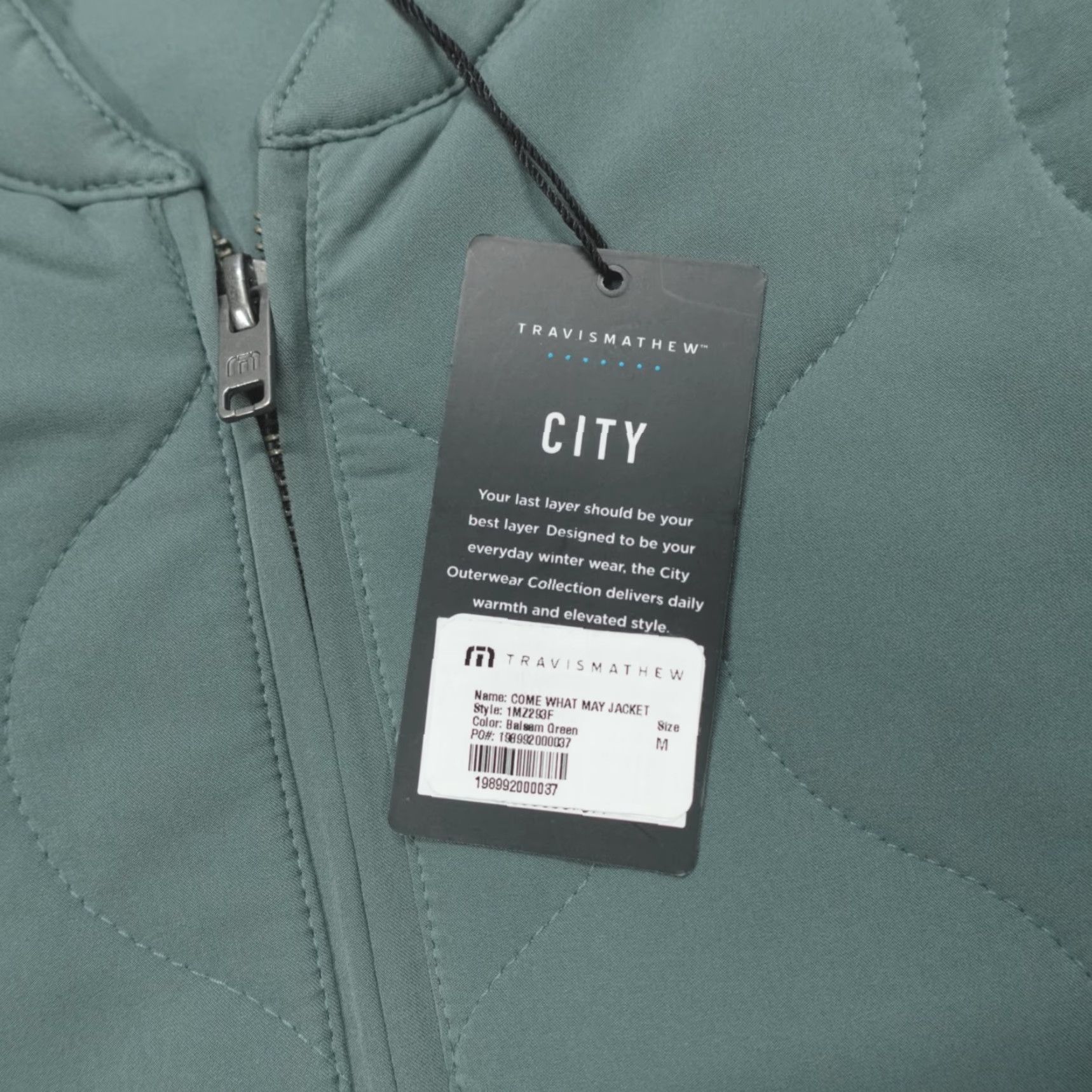 TravisMathew Travis Mathew Quilted Bomber Jacket Men's M Come What May Balsam Green Size US M / EU 48-50 / 2 - 4 Thumbnail