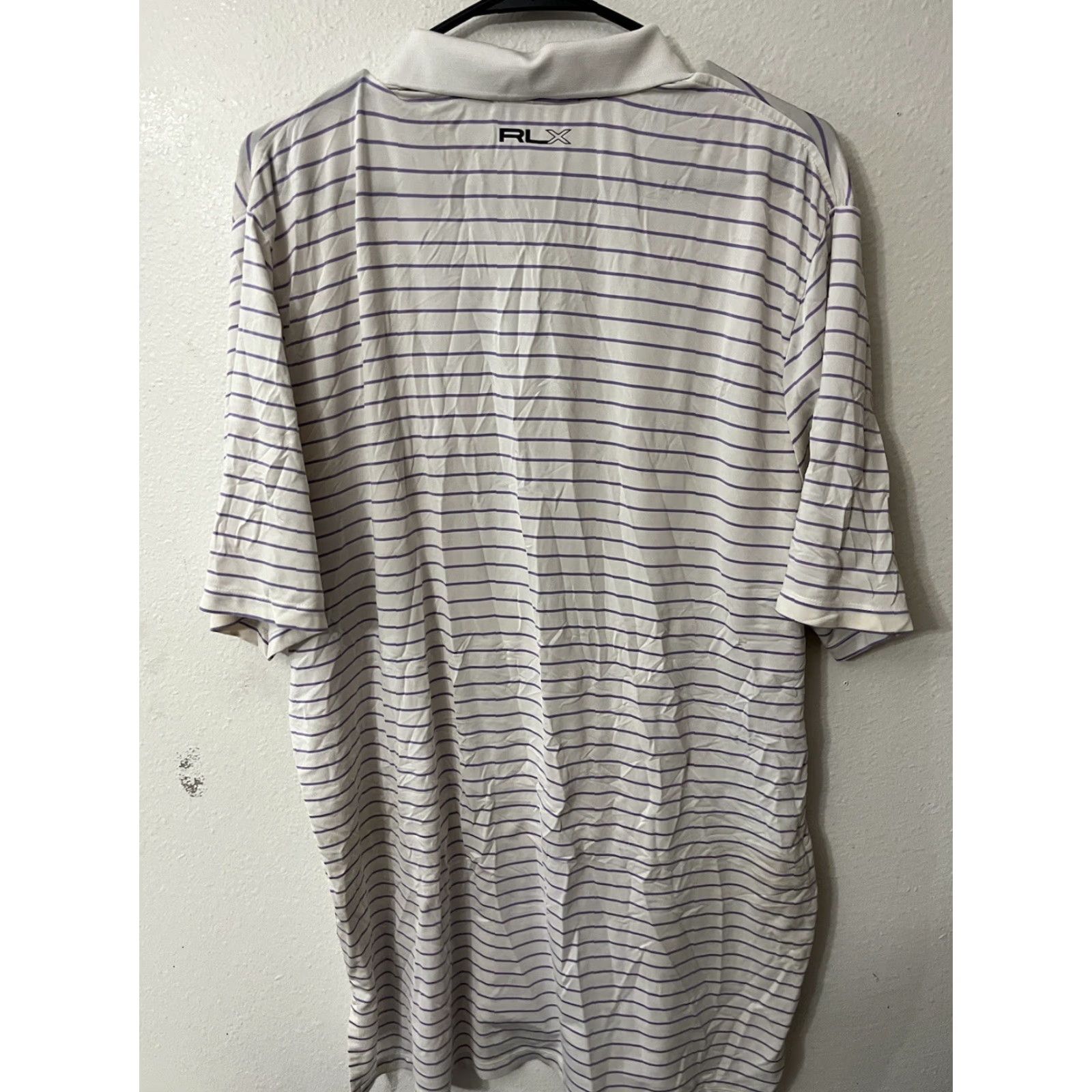 Ralph Lauren RLX Ralph Lauren Polo Golf Shirt Purple & White Striped Men’s XL Logo Size US XL / EU 56 / 4 - 2 Thumbnail
