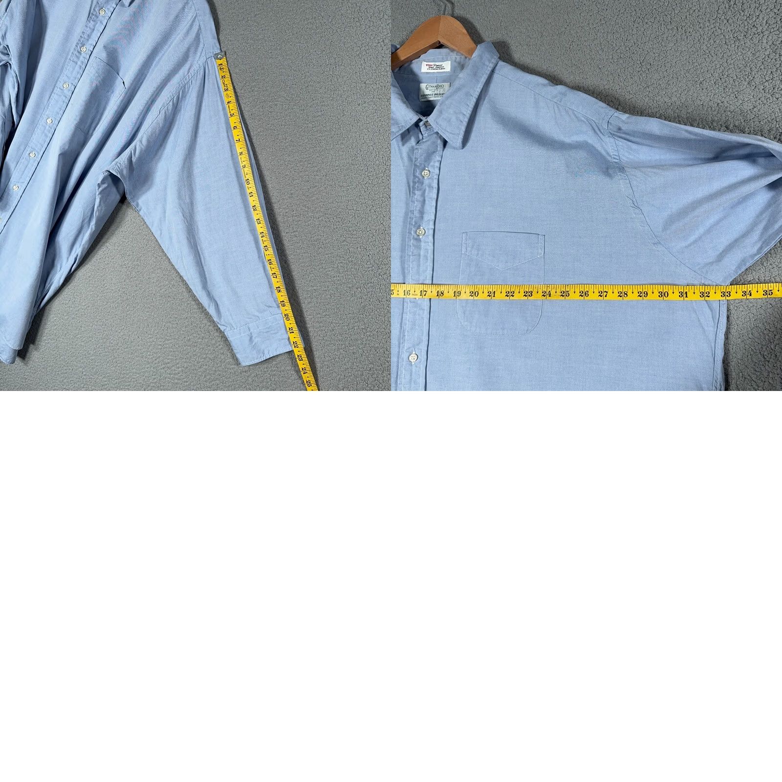 Vintage VINTAGE Gitman Bros Dress Shirt 2X2 Ply TTX Pinpoint Oxford Blue 20 Tall 34 Neck Button-Down Collar Mens Shirt Size US XXL / EU 58 / 5 - 9 Thumbnail