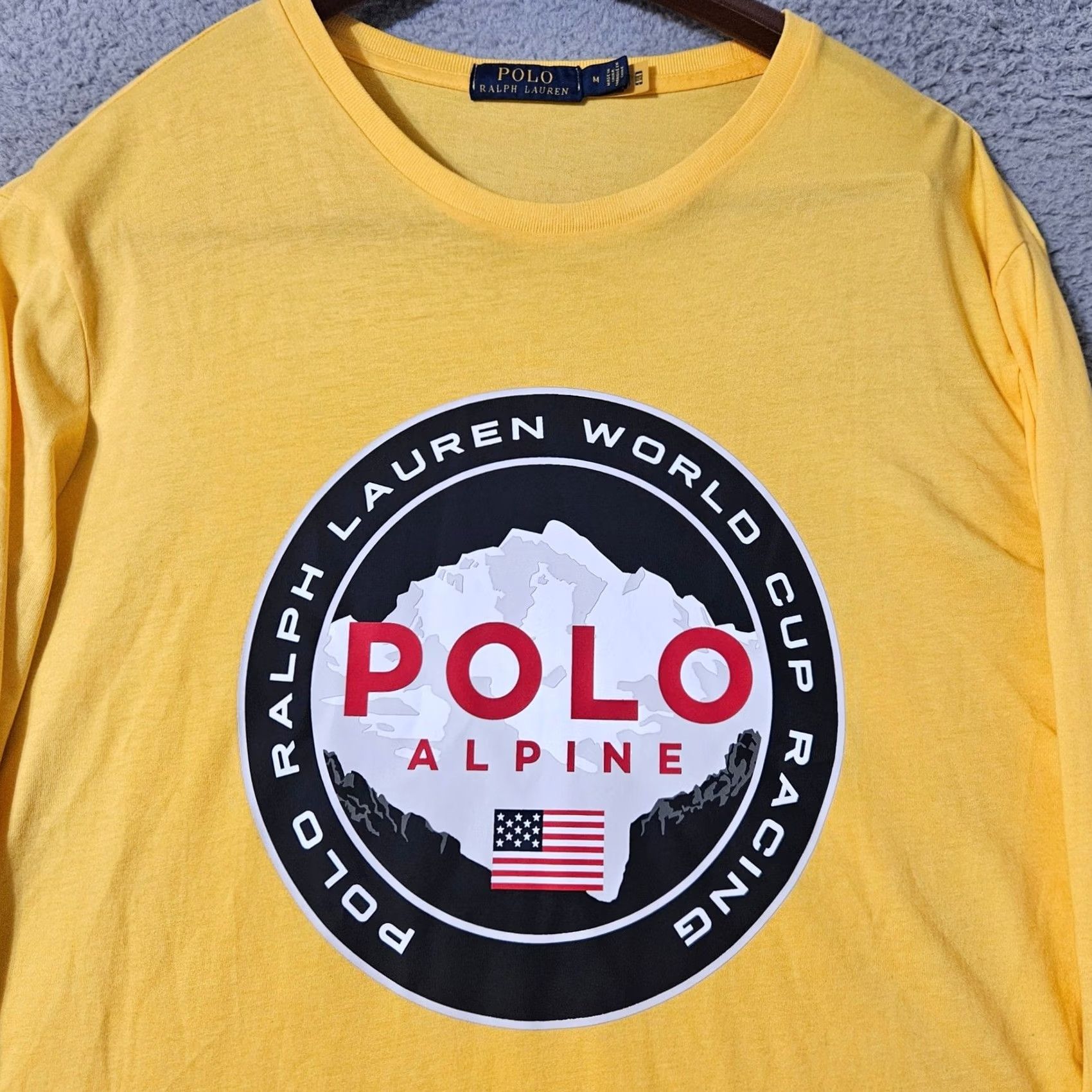Polo Ralph Lauren Polo Ralph Lauren Mens Medium Yellow Alpine World Cup Graphic Long Sleeve Shirt Size US M / EU 48-50 / 2 - 2 Thumbnail
