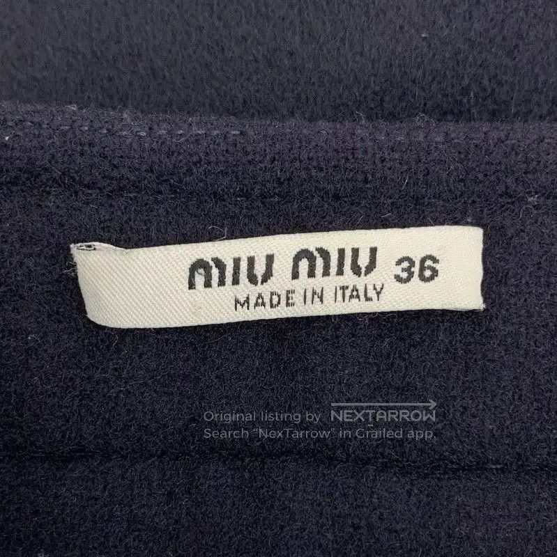 Miu Miu Miu Miu XS Navy Wool Mini Skirt . Size 22" - 5 Thumbnail
