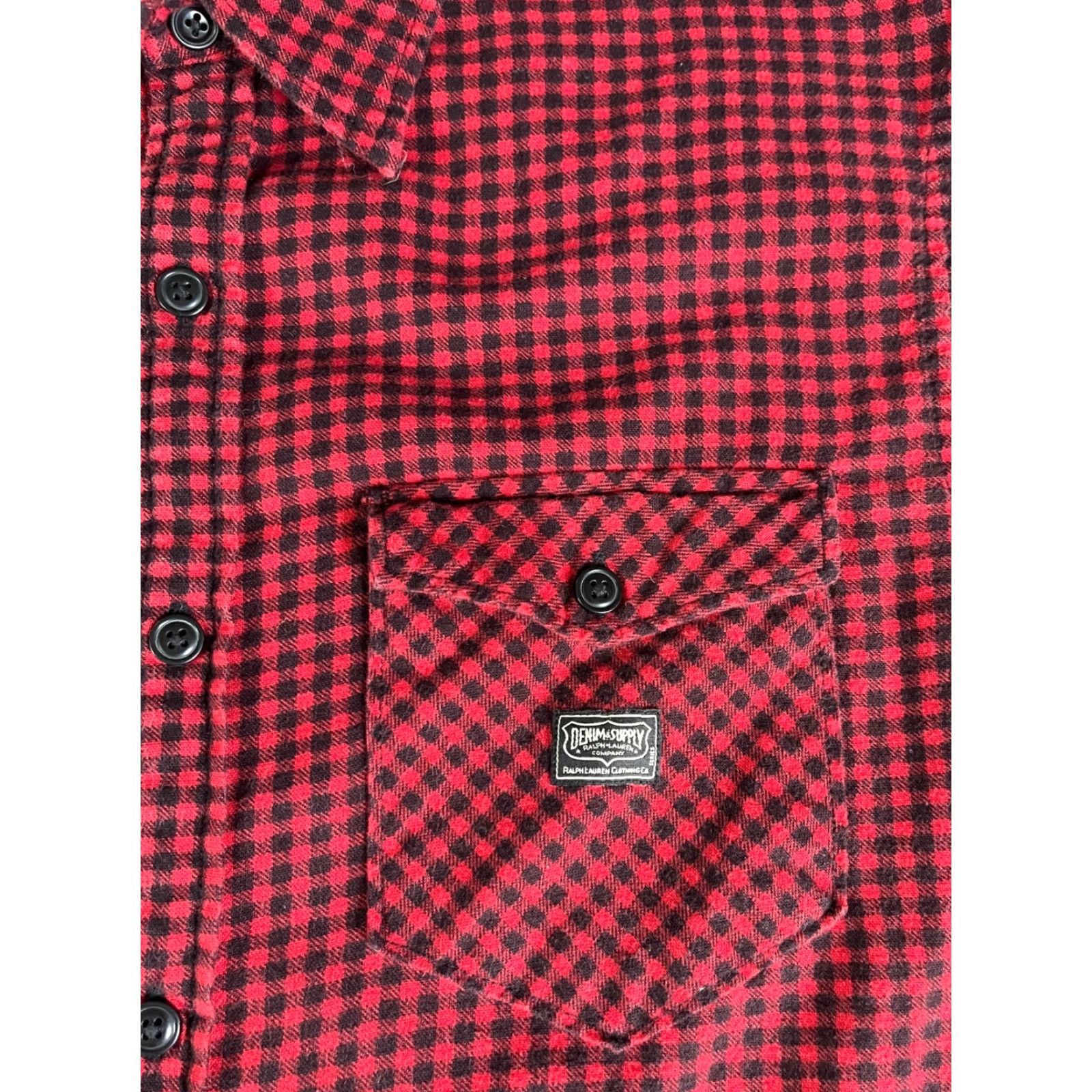 Vintage DENIM & SUPPLY RALPH LAUREN Men’s Button-Up Flannel Shirt Gingham Sz M Red Black Check Long Sleeve Casual Classic Pockets Mens Size US M / EU 48-50 / 2 - 7 Thumbnail