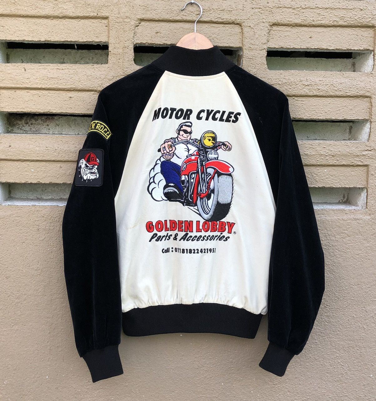Vintage Vintage Golden Lobby Motorcycle Suede Bomber Jacket Size US M / EU 48-50 / 2 - 5 Thumbnail