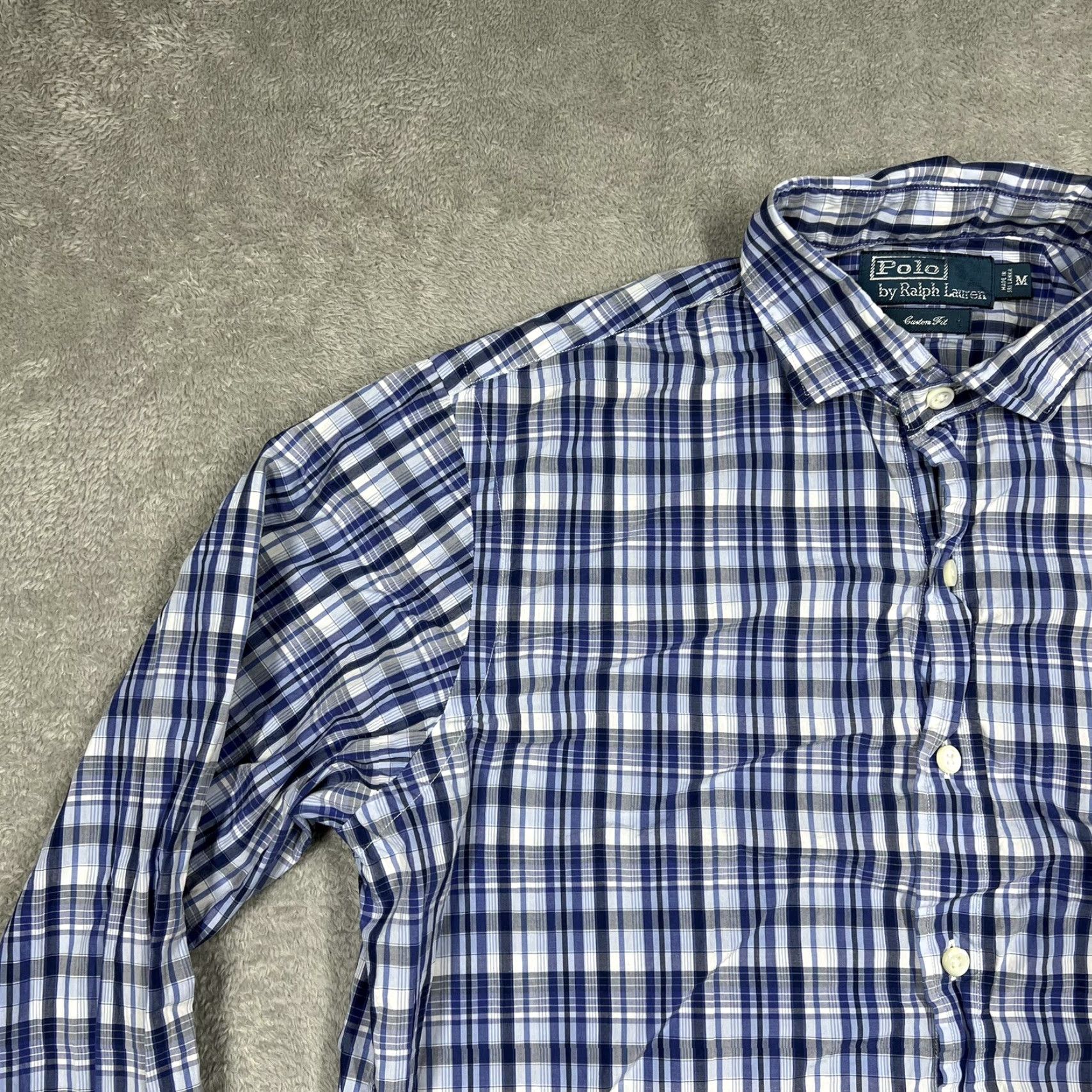 Polo Ralph Lauren VINTAGE Polo Ralph Lauren Mens Medium Long Sleeve Button-Up Shirt Blue Check Polo Ralph Lauren Shirt Mens Medium Blue Check Size US M / EU 48-50 / 2 - 5 Thumbnail