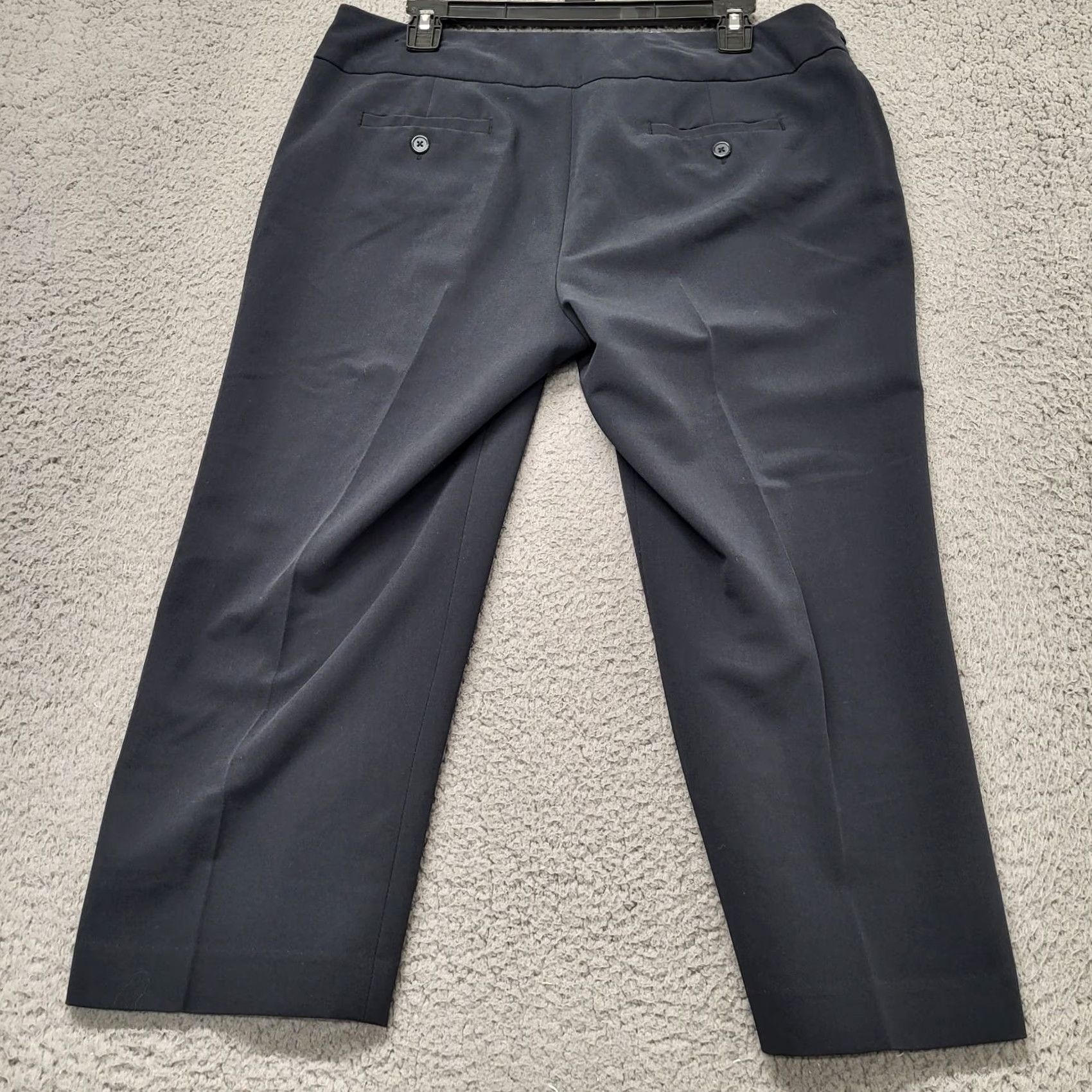 Vintage Zac & Rachel Women's Size 12 Flat Front Stretch Dress Pant Black Onyx Casual Dress Pants Wide-Leg Regular Fit Size 34" / US 12 / IT 48 - 4 Thumbnail