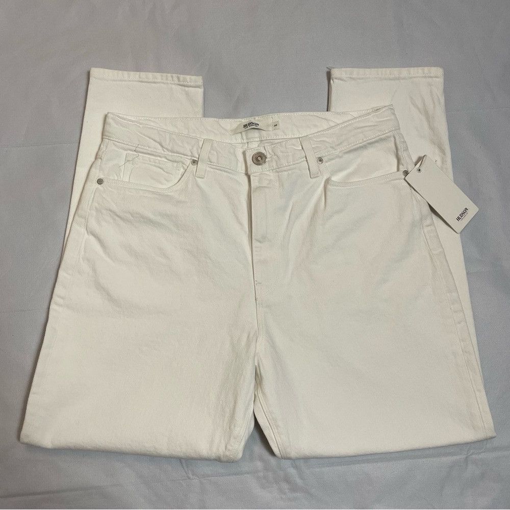 Hudson NWT New $195 Hudson White Bettie Taper High Rise Jeans Size Size 30" / US 8 / IT 44 - 8 Thumbnail