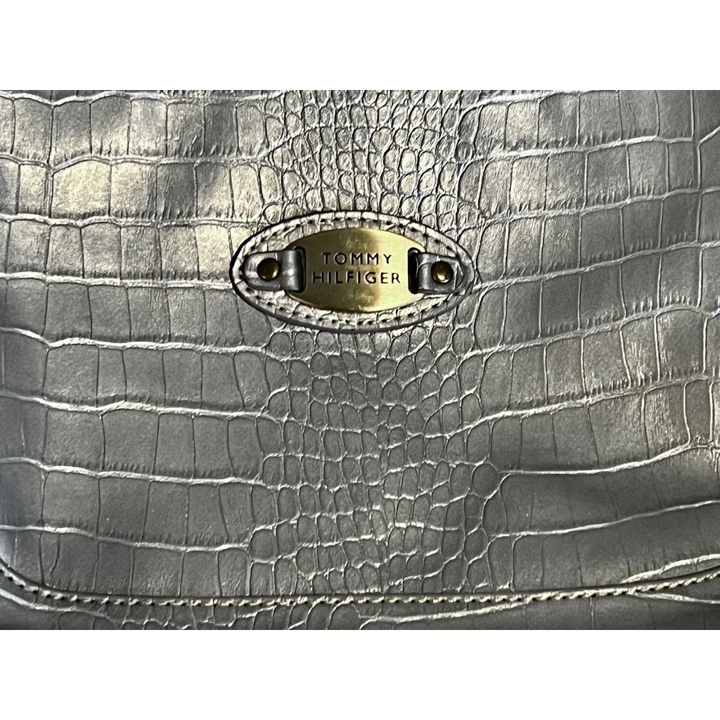 Tommy Hilfiger Tommy Hilfiger Faux Croc Leather Shoulder Purse Bag Metallic Size ONE SIZE - 2 Thumbnail