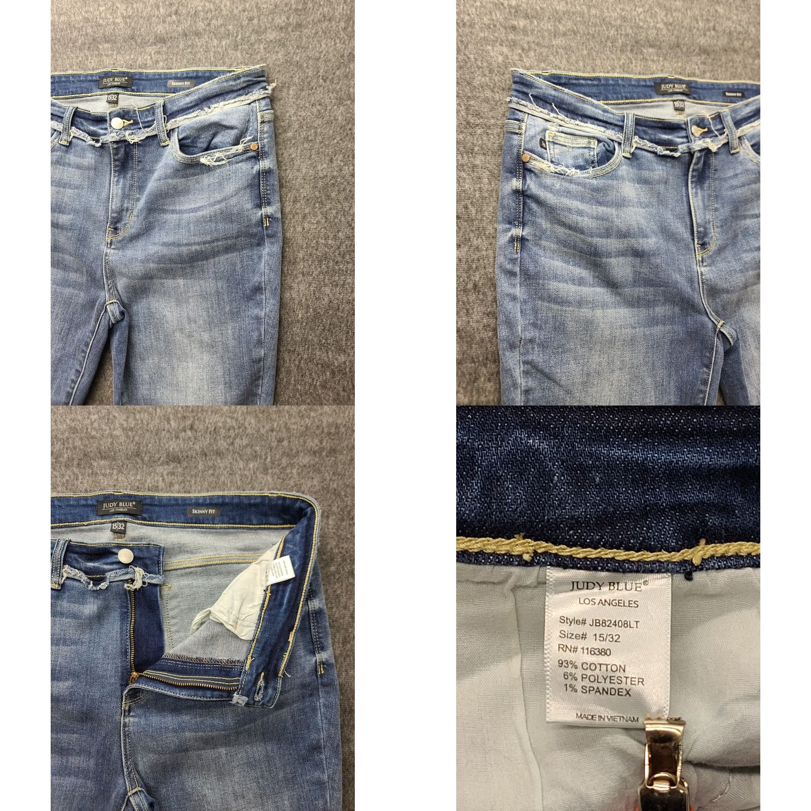 Vintage Judy Blue Jeans Womens 16W Skinny High Rise Medium Wash Distressed 32x27 Denim 5-Pocket Jeans B Blue Jeans Adjustable Waist? Size 38" / US 16 / IT 52 - 8 Thumbnail