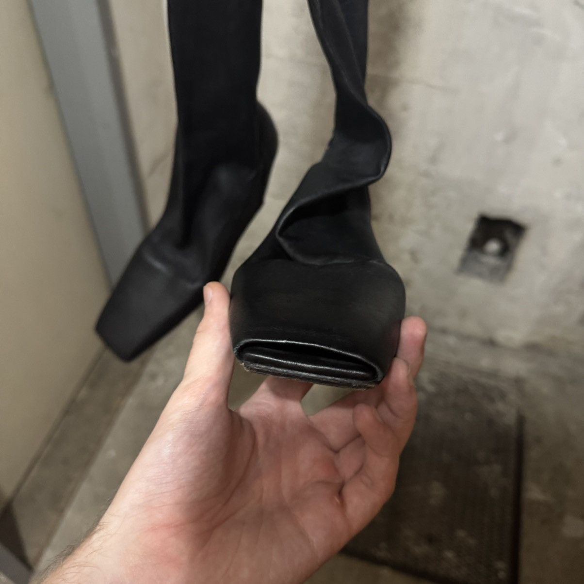 Rick Owens Rick owens lamb leather wedge boots socks long black Size US 7 / IT 37 - 6 Thumbnail