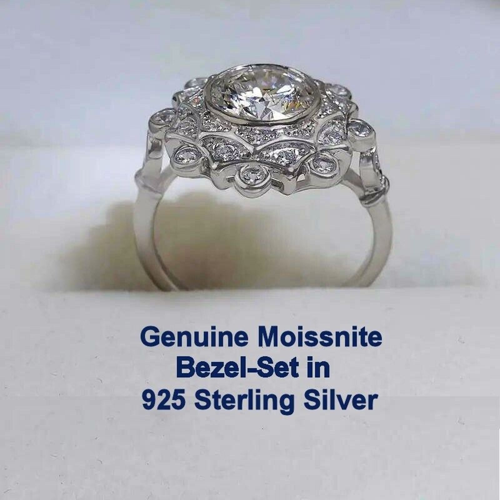 Other 2ct Moissanite Ring 925 Sterling Silver Certificate Box Sz 7 Size ONE SIZE - 2 Thumbnail