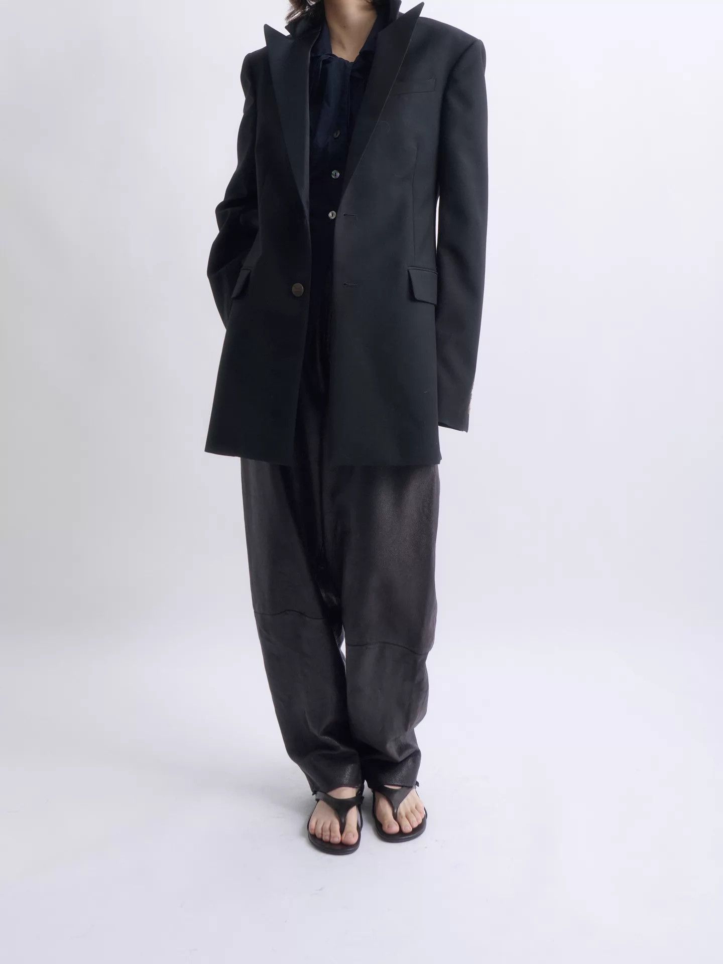 Loewe LOEWE Jonathan Anderson Satin-Paneled Wool Blazer Size 46 Size US S / EU 44-46 / 1 - 7 Thumbnail