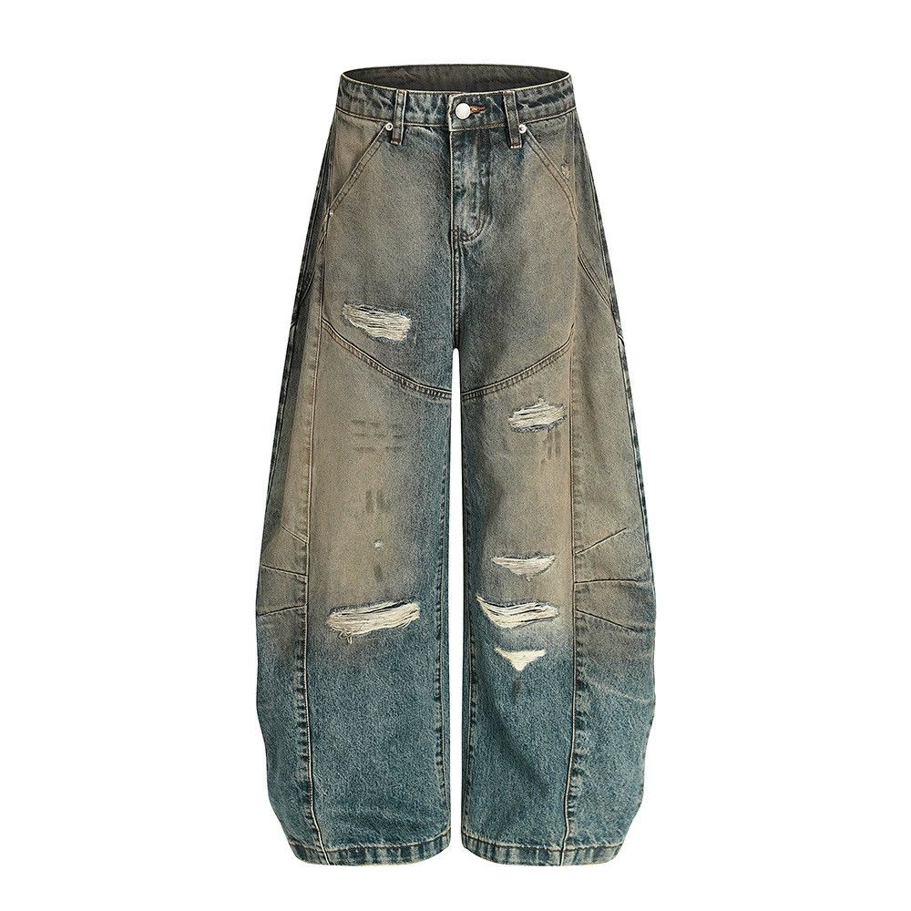 Vintage Distressed men's punk high street dirty vintage ripped jeans Size US 32 / EU 48 - 1 Thumbnail