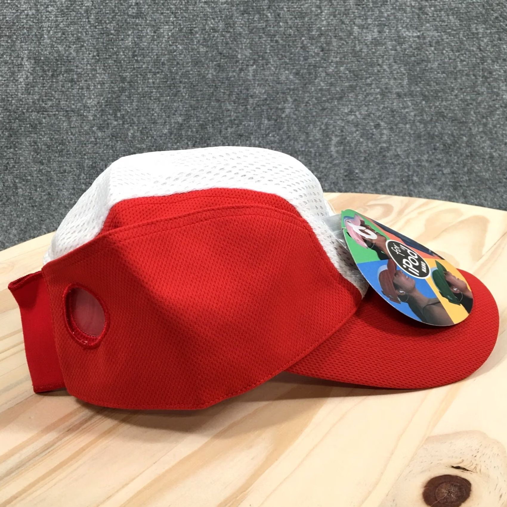 Vintage iXound Wear 5 Panel Cap Womens Red One Size Adjustable Curved Brim Perforated Baseball Cap Size ONE SIZE - 6 Thumbnail
