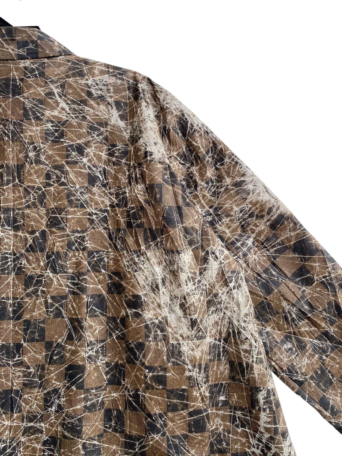 Fendi × Vintage 80s FENDI zucca all overprinted checkerboard oversize jacket Size XS / US 0-2 / IT 36-38 - 9 Thumbnail