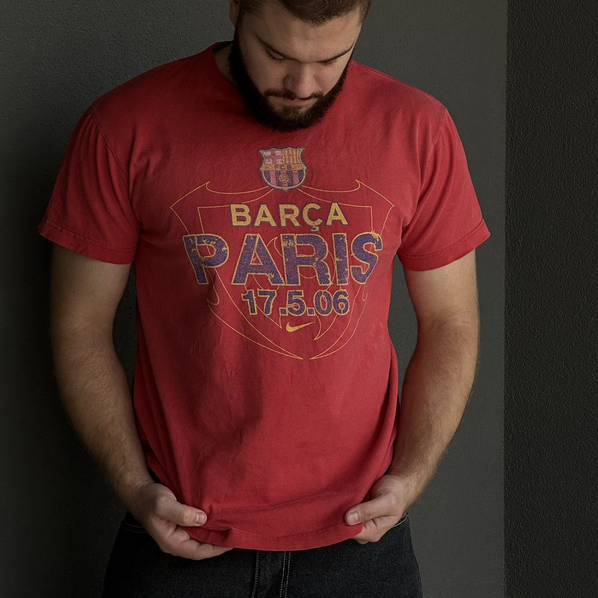 Nike × Vintage Vintage Nike Barca Paris T-shirts Big Logo 2006 Y2K USA Size US L / EU 52-54 / 3 - 2 Thumbnail