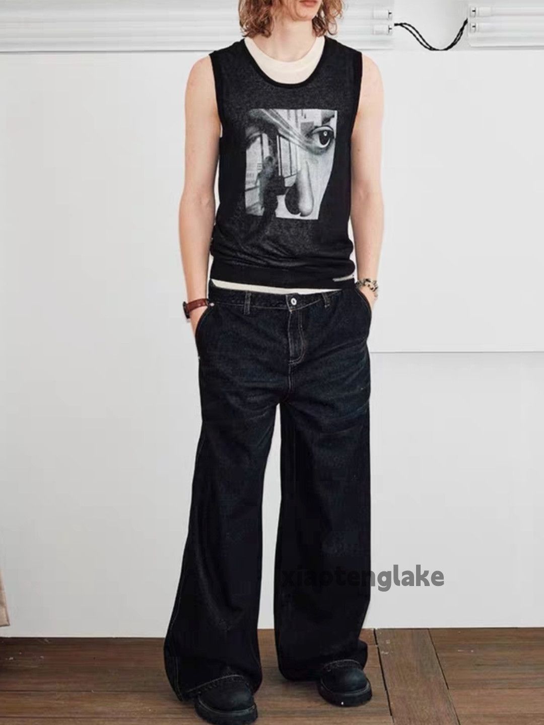 Designer × Jean × Vintage Utility skate hiphop loose baggy patchwork yuppie jeans Size US 34 / EU 50 - 4 Thumbnail