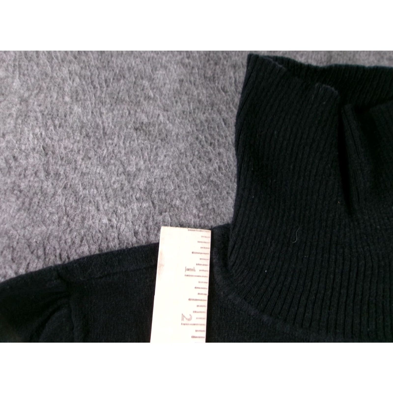 Vintage ANA Sweater Women M Petite Black Gray Striped Turtleneck Cashmere Blend Pullover Size M / US 6-8 / IT 42-44 - 4 Thumbnail
