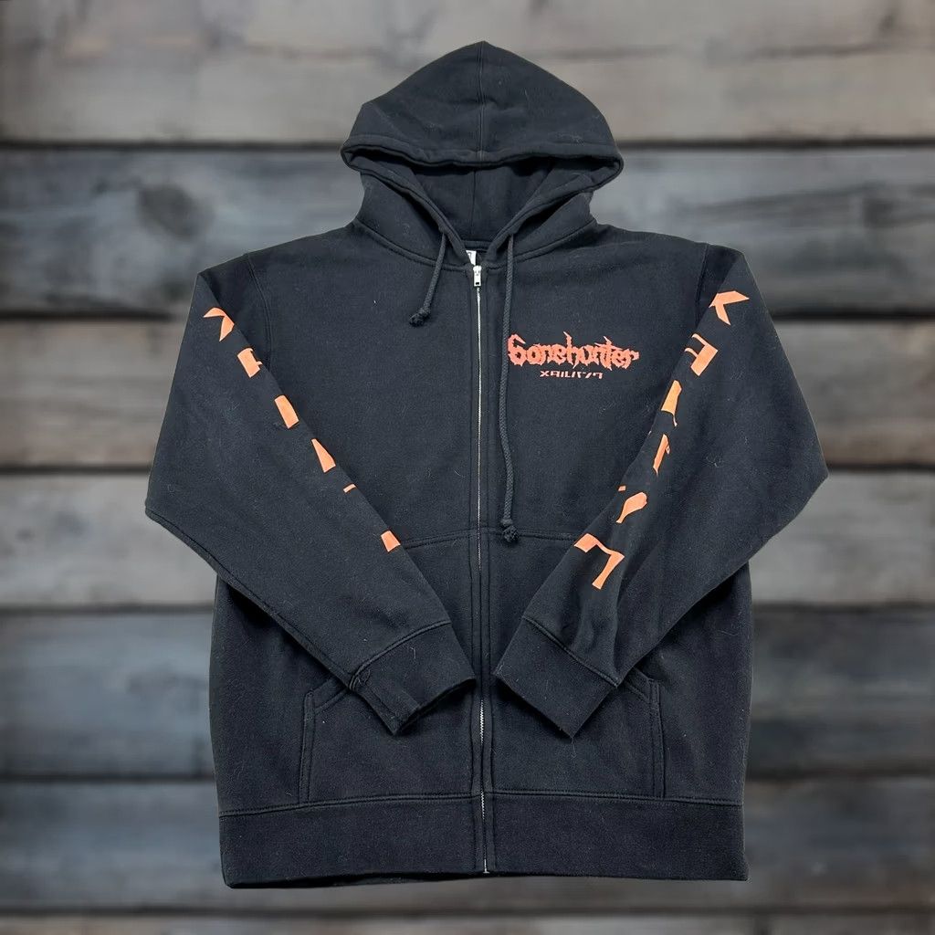 Vintage Independent Trading Company Bonehunter Hoodie Mens M Black Skull Dark Blood Reincarnation System Black Metal Size US M / EU 48-50 / 2 - 1 Thumbnail