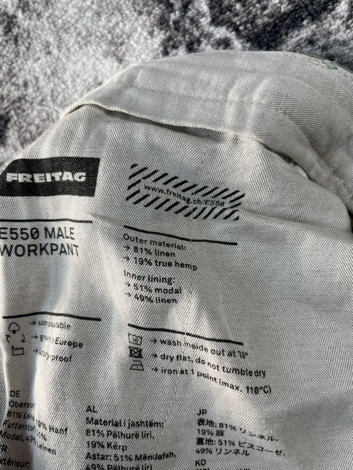 Freitag FREITAG E550 Green Linen Work Pants Size US 32 / EU 48 - 8 Thumbnail