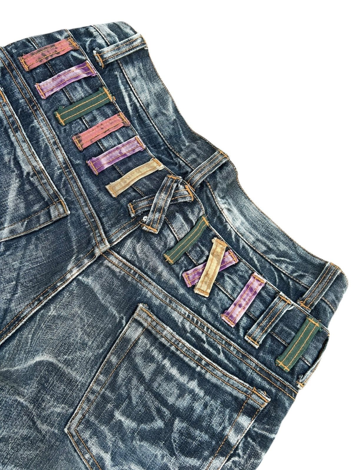 Kapital Nylaus Double Waist Japanese Punk Distressed Denim Jeans Size US 34 / EU 50 - 15 Thumbnail