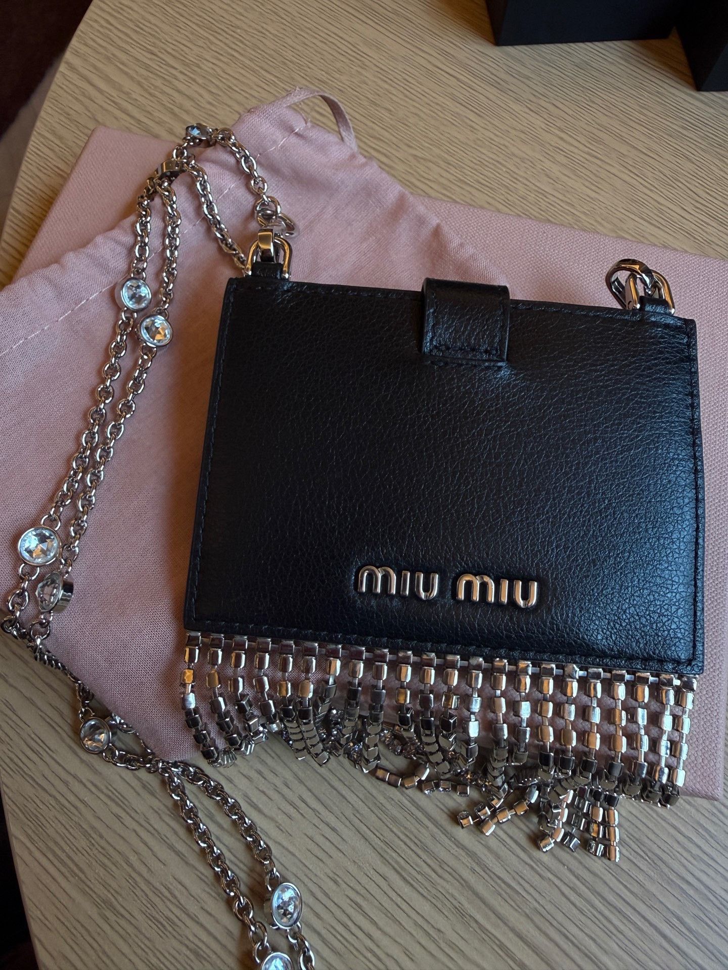 Miu Miu Miumiu Crystal Tassel Chain Crossbody Card Case Size ONE SIZE - 1 Thumbnail