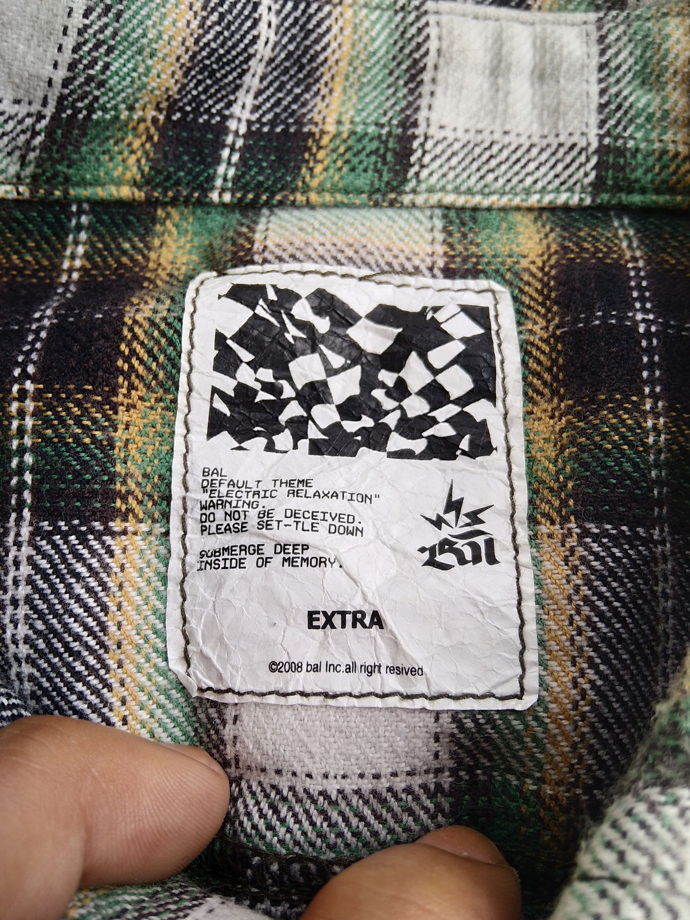 If Six Was Nine × Japanese Brand VTG BAL. INC ©2008 Distressed Plaid Flannel Shirt Size US XL / EU 56 / 4 - 9 Thumbnail
