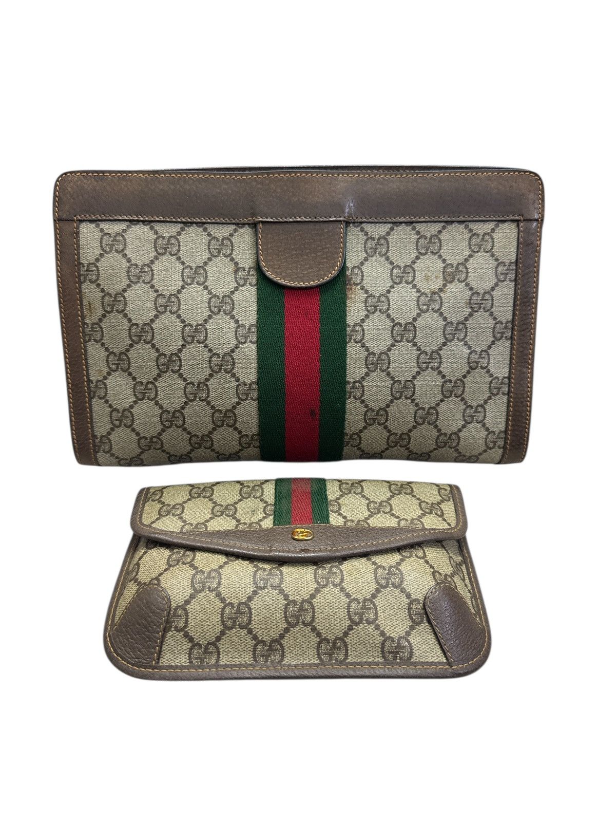 Vintage VINTAGE GUCCI FULL MONOGRAM CLUTCH ANG PURSE BAG Size ONE SIZE - 1 Thumbnail