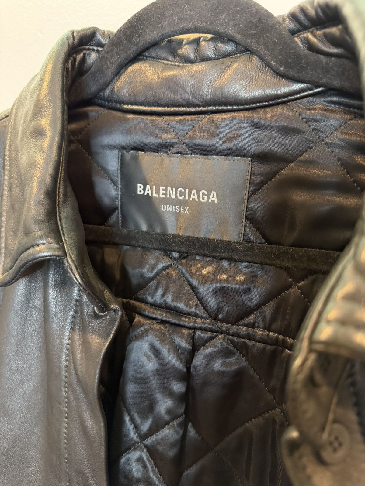 Balenciaga Balenciaga Smooth Soft Leather Padded Jacket Size US M / EU 48-50 / 2 - 3 Thumbnail
