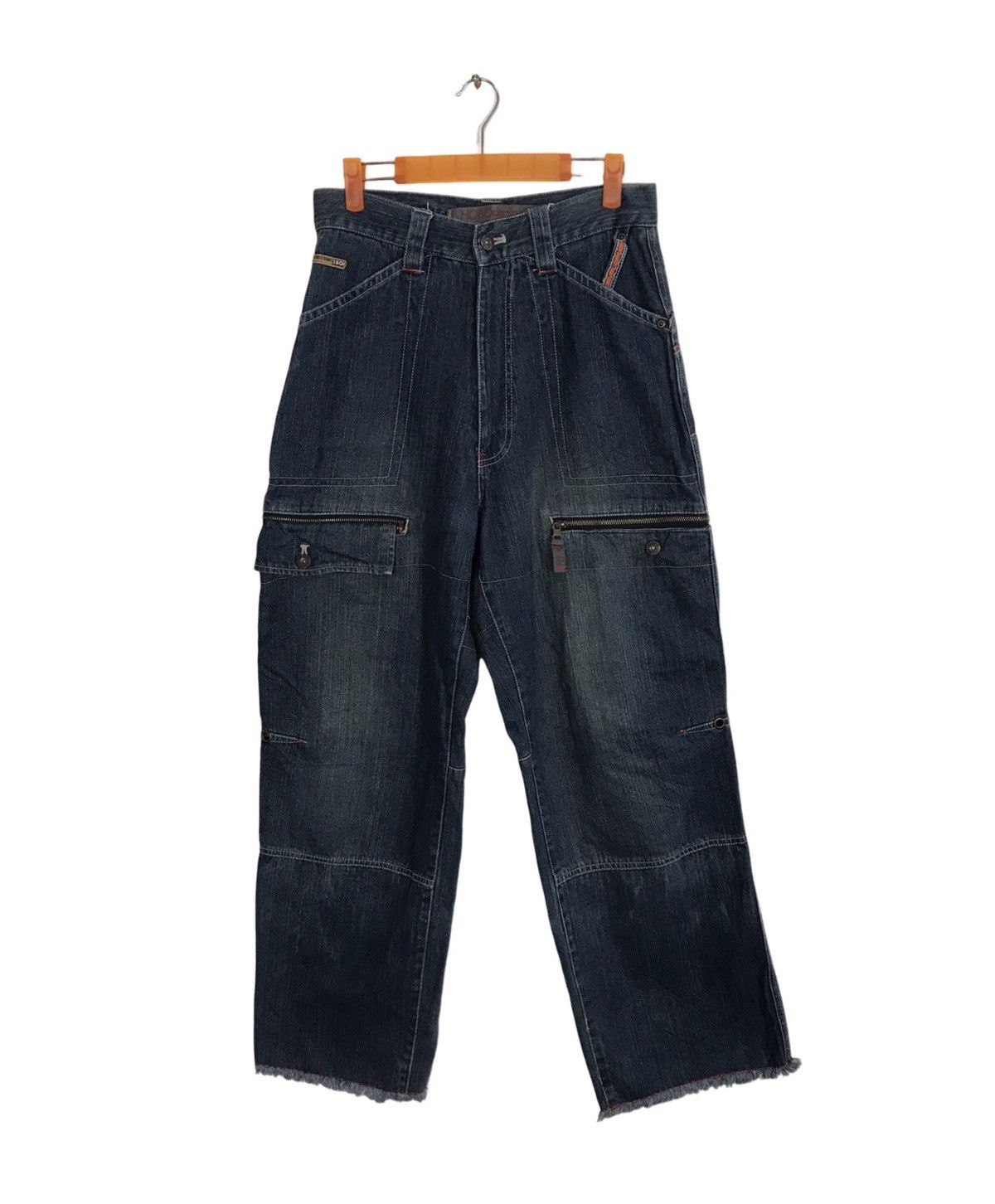Japanese Brand Hobo Denim Standard Multipocket Cargo Indigo Straight Cut Size US 28 / EU 44 - 1 Thumbnail