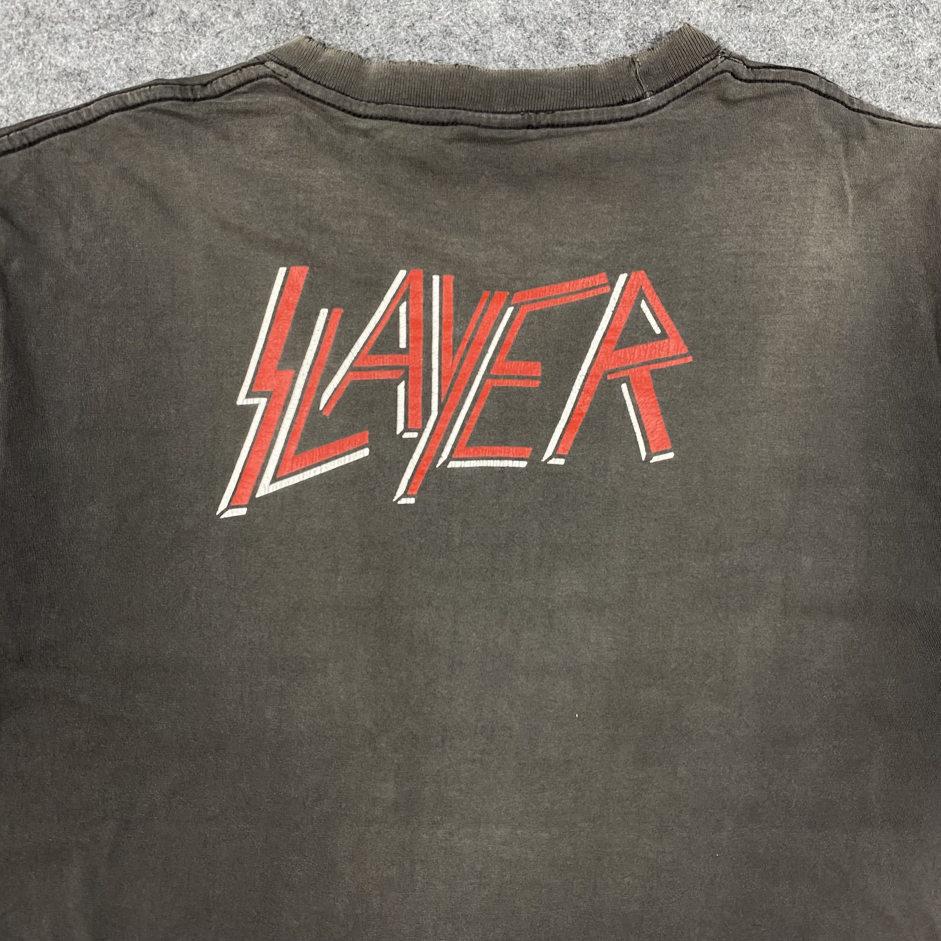 Band Tees Vintage Slayer 90s Sun Faded Shirt -M040 Size US L / EU 52-54 / 3 - 5 Thumbnail