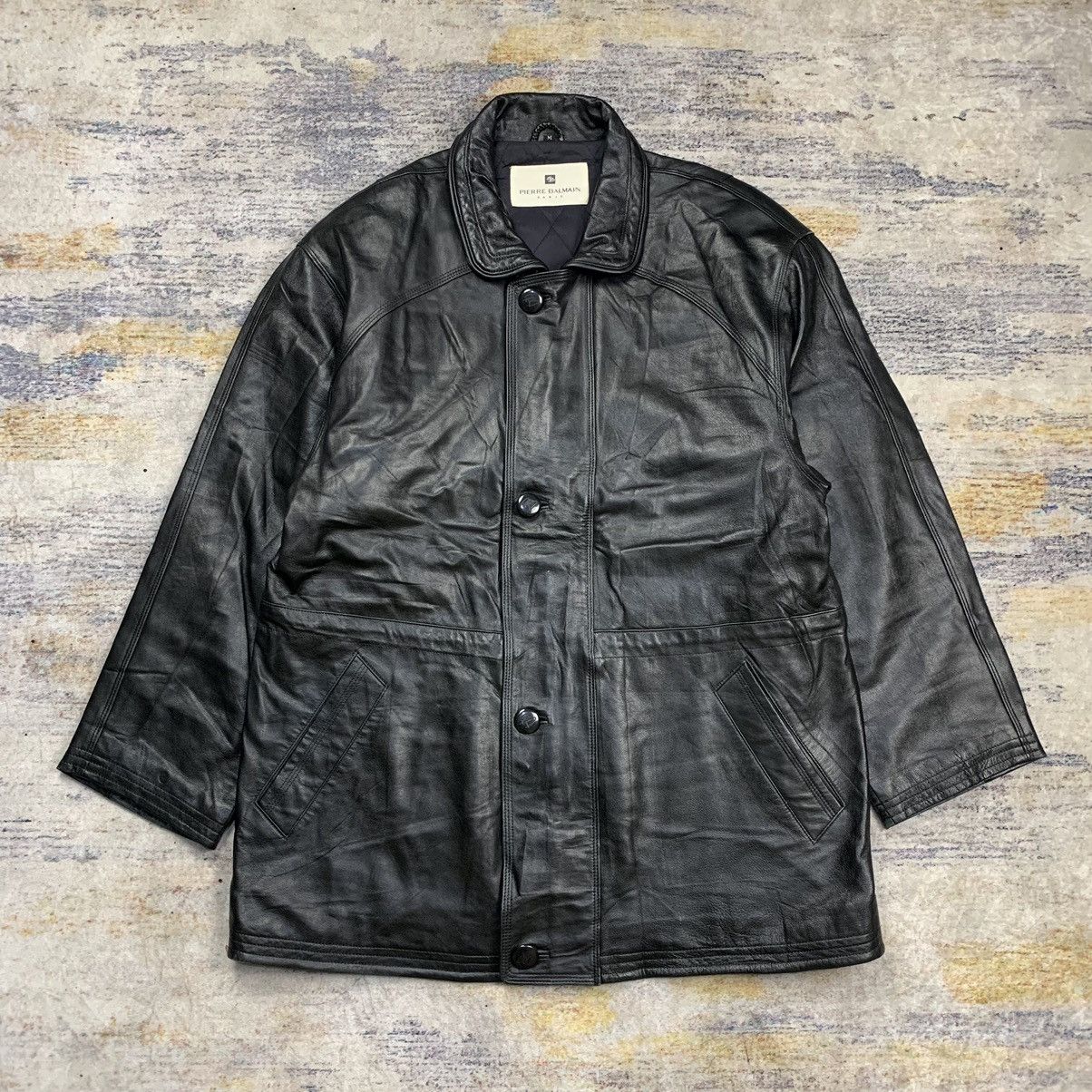 90s pierre balmain A-2 lether jacket