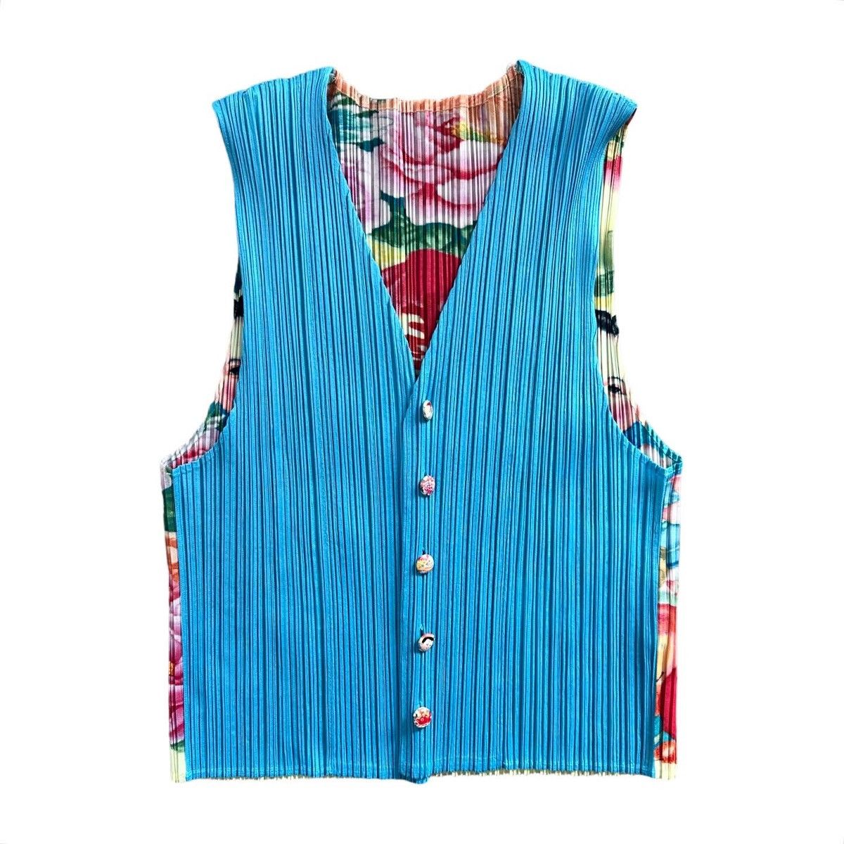 image of 1998 Pleats Please Issey Miyake Chinese ‘Life’ Blouse in Blue, Women's