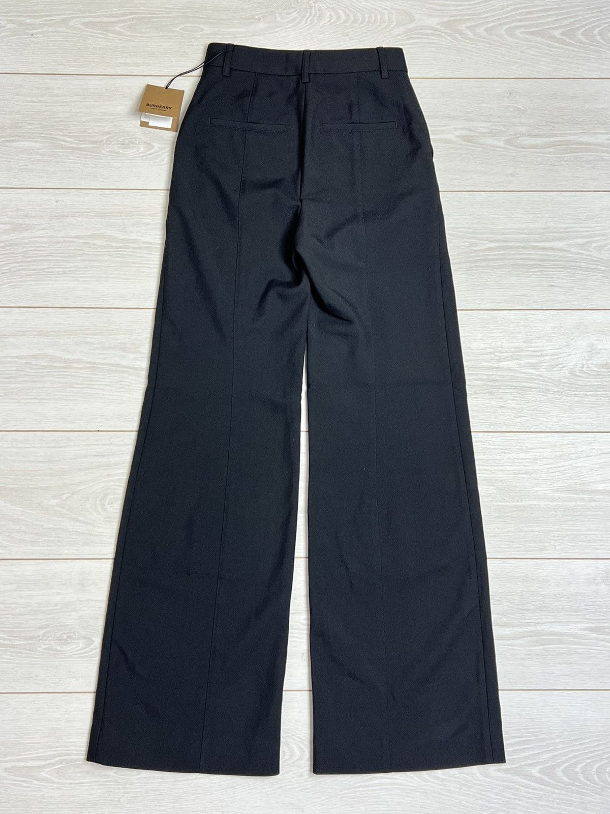 Burberry Burberry Laurel Wide-Leg Wool Trousers Black Logo Size 25" / US 0 / IT 36 - 5 Thumbnail