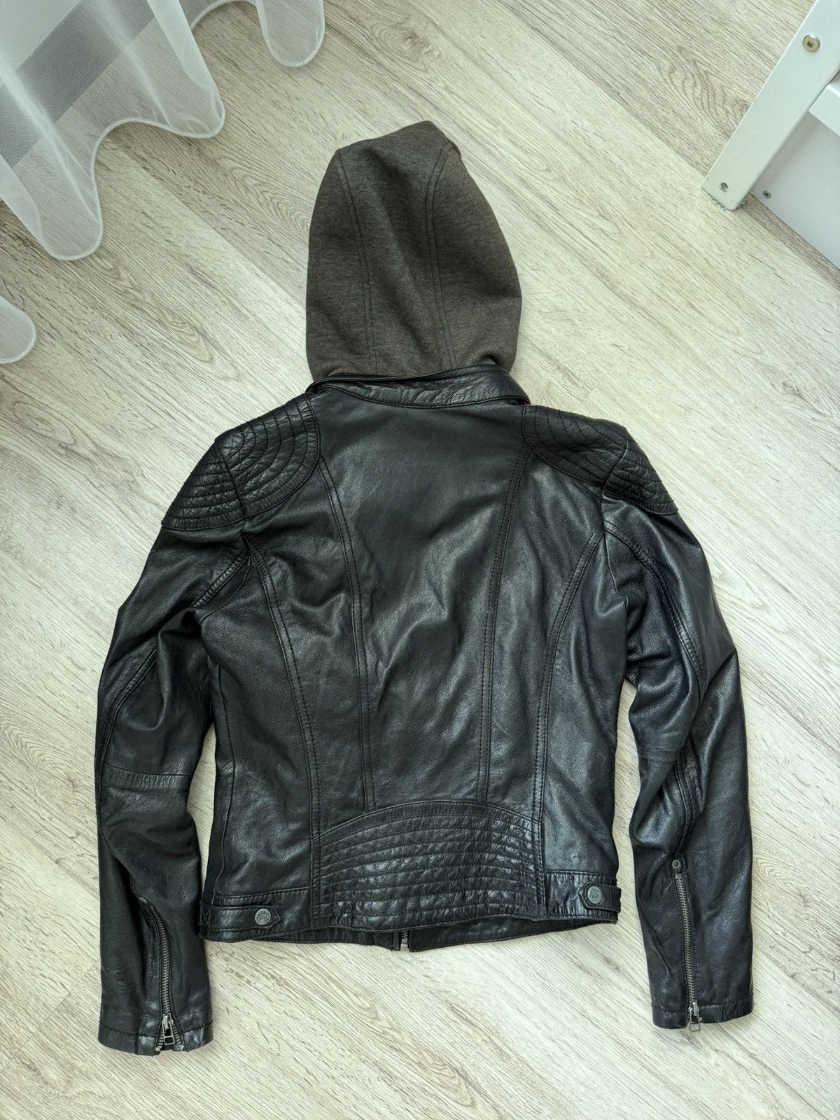 Gypsy Gipsy Leather Biker Jacket Hooded Black Moto Slim Fit Size S Size S / US 4 / IT 40 - 12 Thumbnail