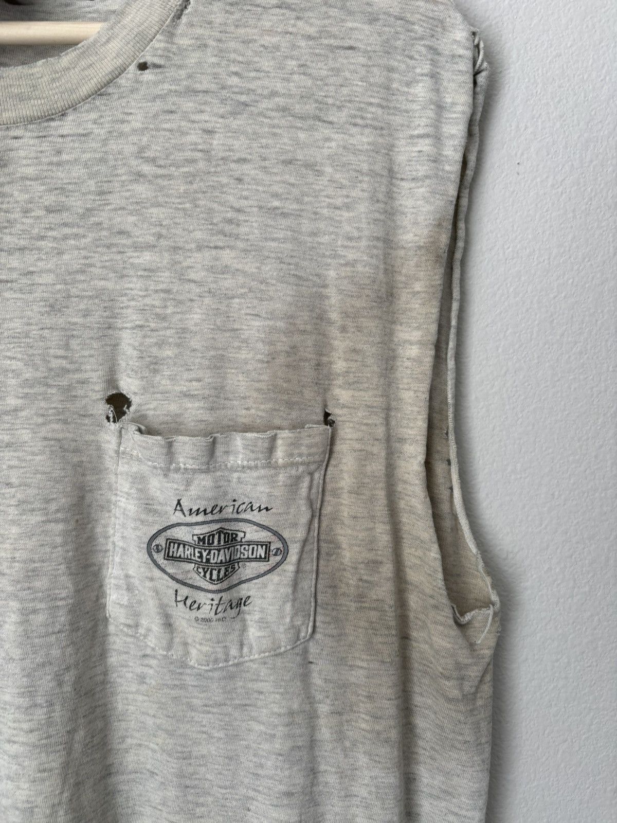 Harley Davidson Vintage Harley-Davidson Thrashed Biker Sleeveless Tee Size US M / EU 48-50 / 2 - 4 Thumbnail