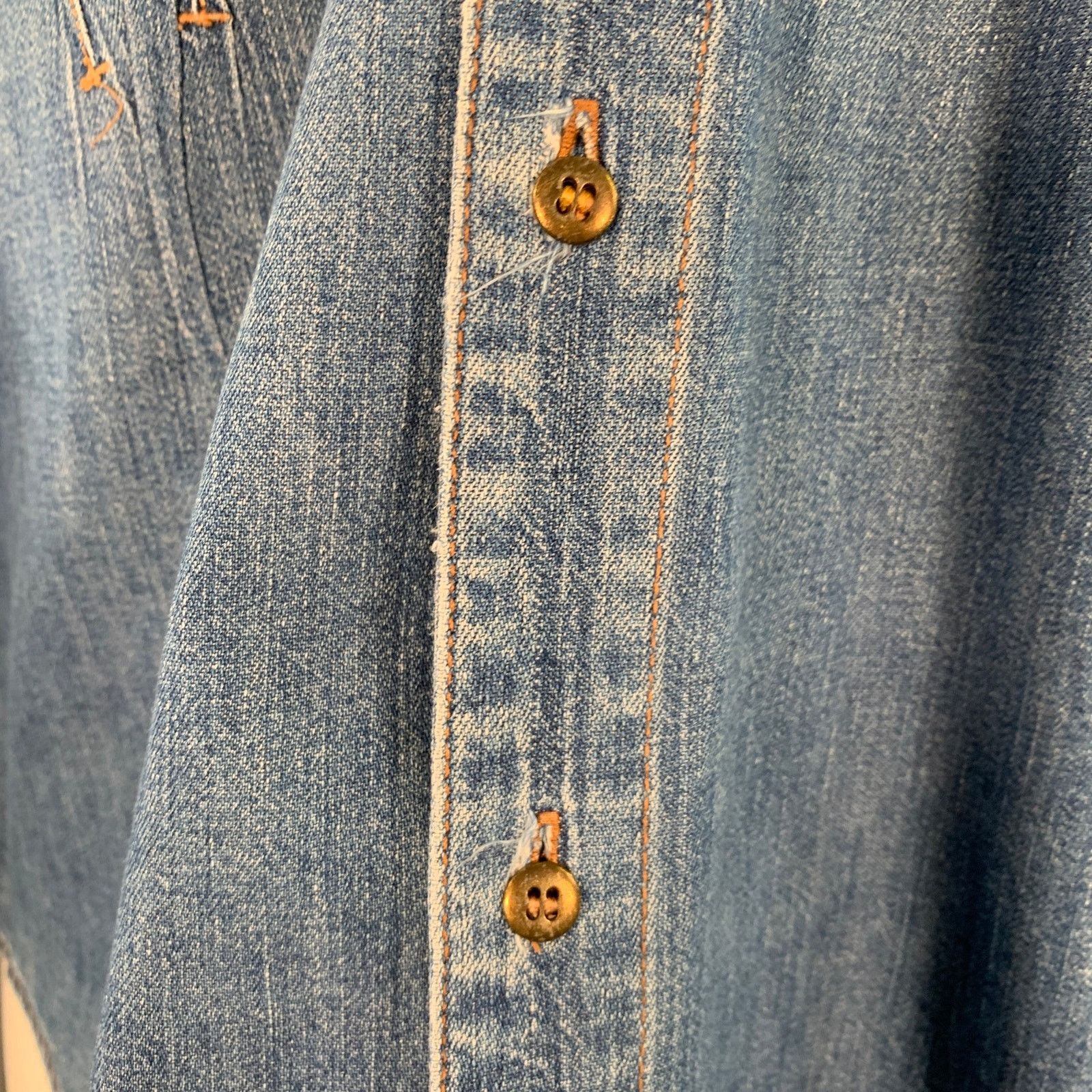 Marithe + Francois Girbaud Vintage Size S Blue Cotton Denim Long Sleeve Shirt Size US S / EU 44-46 / 1 - 7 Thumbnail