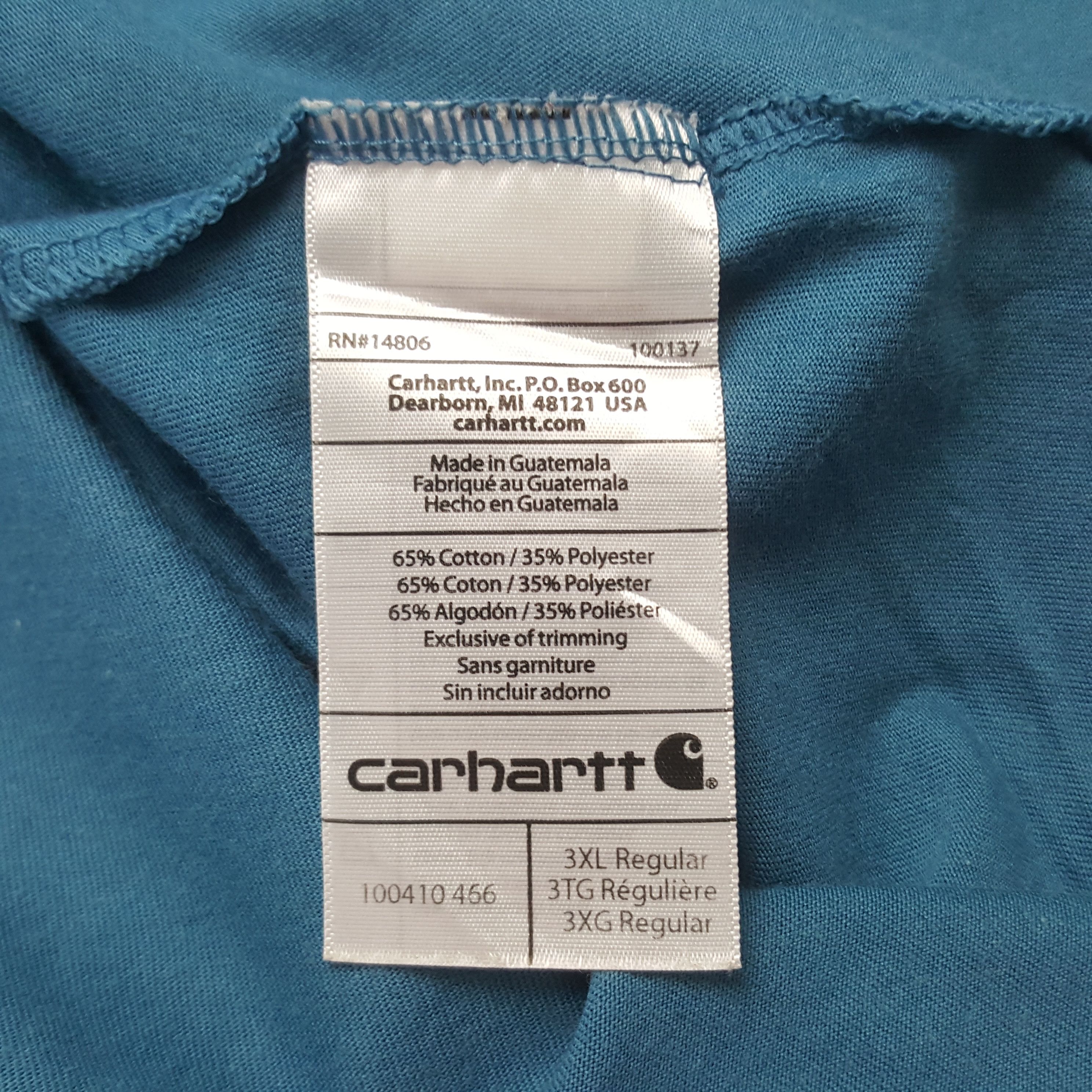 Carhartt Vintage Carhartt Single Pocket Tshirt Size US XXL / EU 58 / 5 - 6 Thumbnail