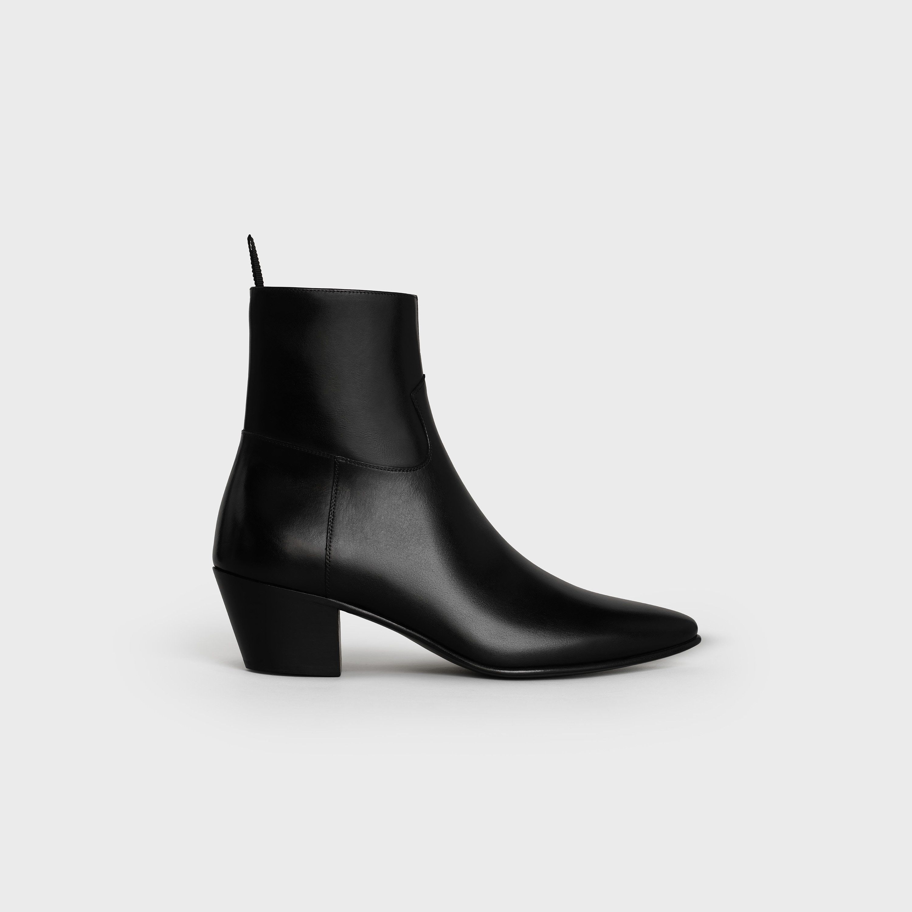 Celine × Hedi Slimane Celine Jacno 60mm Black Calfskin Boots | Grailed