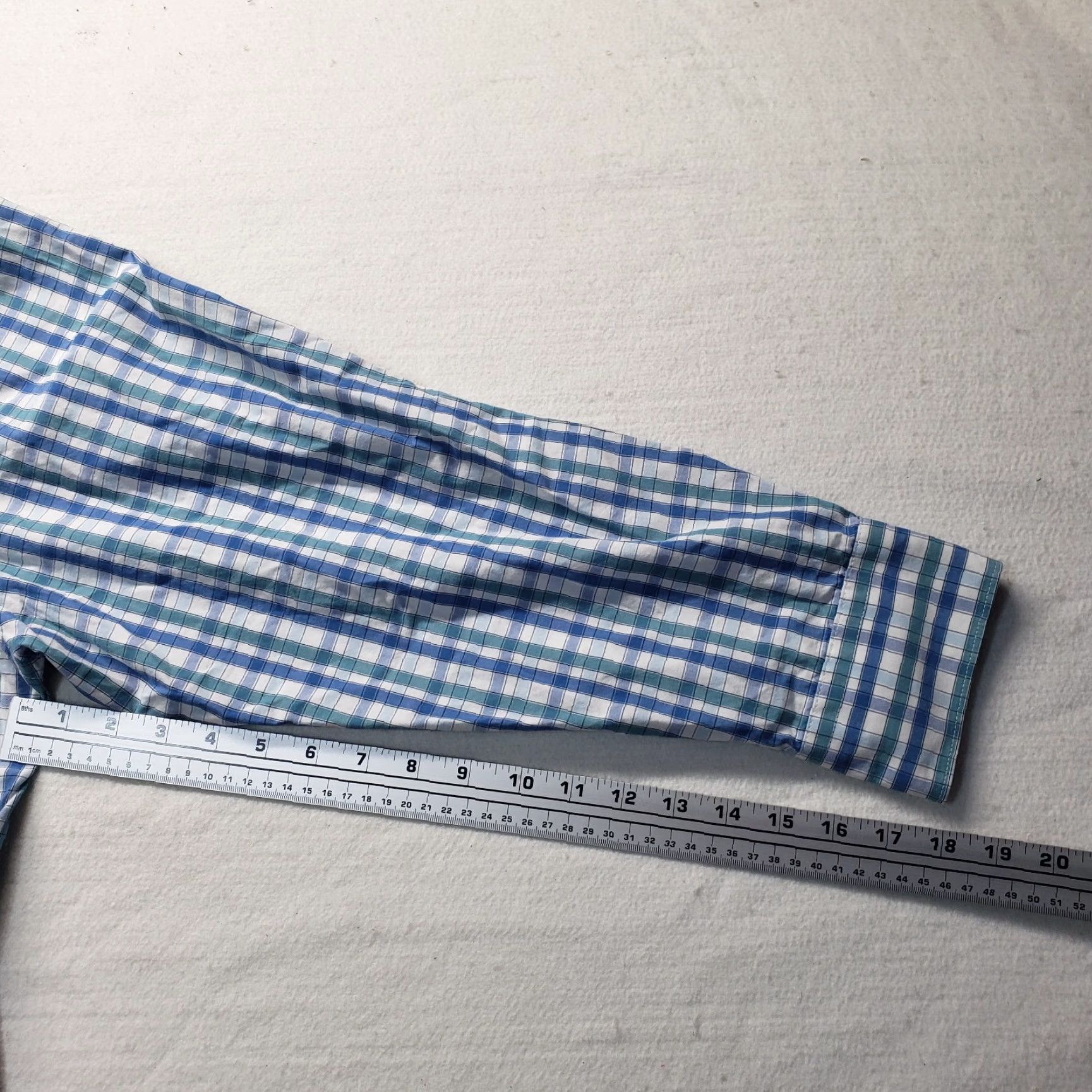 Izod IZOD Shirt Plaid Long Sleeve Button-Up Adult XL Blue Cotton Mens Size US XL / EU 56 / 4 - 6 Thumbnail