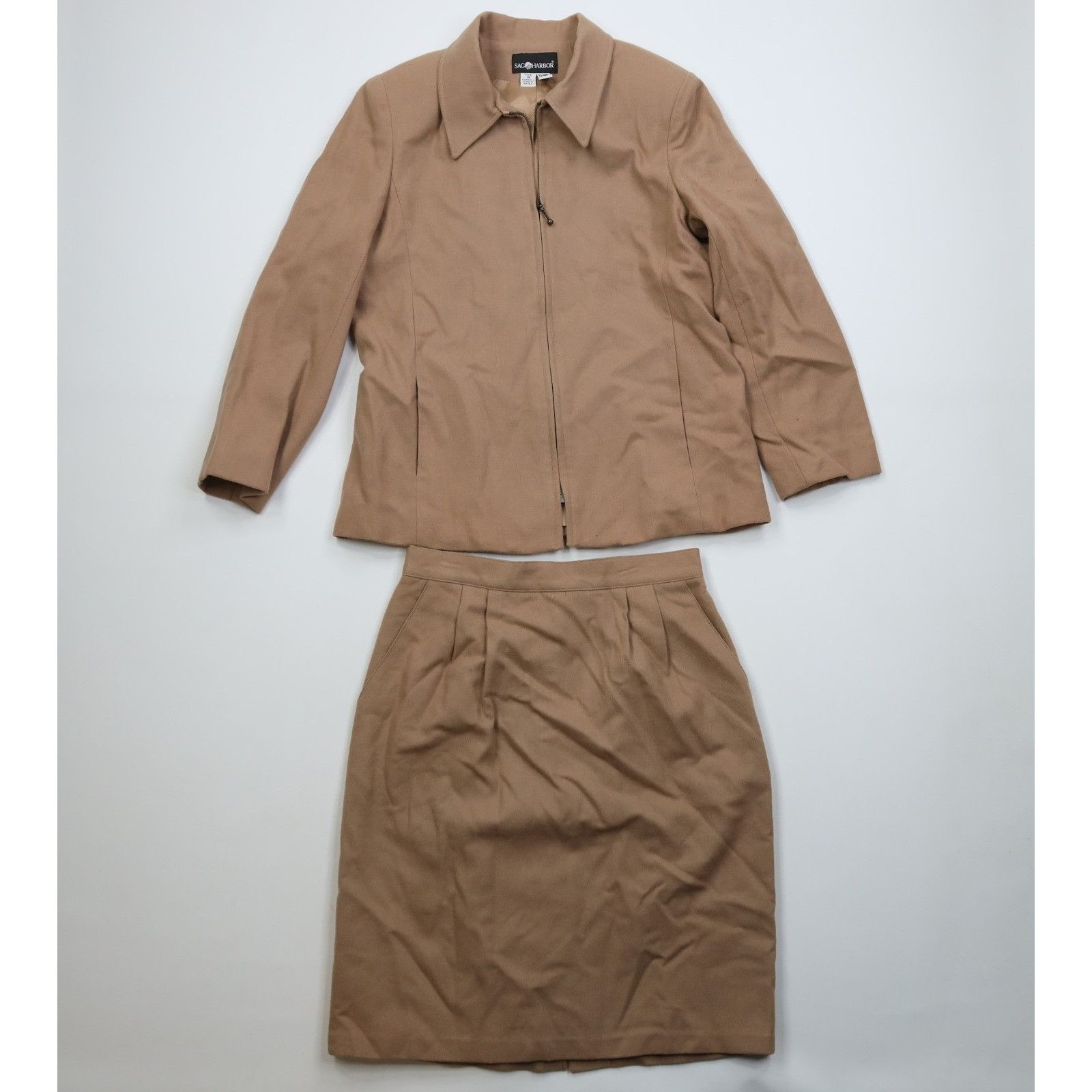 Vintage AS IS Vintage 90s 2 Piece Business Wool Skirt Suit Size XL / US 12-14 / IT 48-50 - 1 Thumbnail