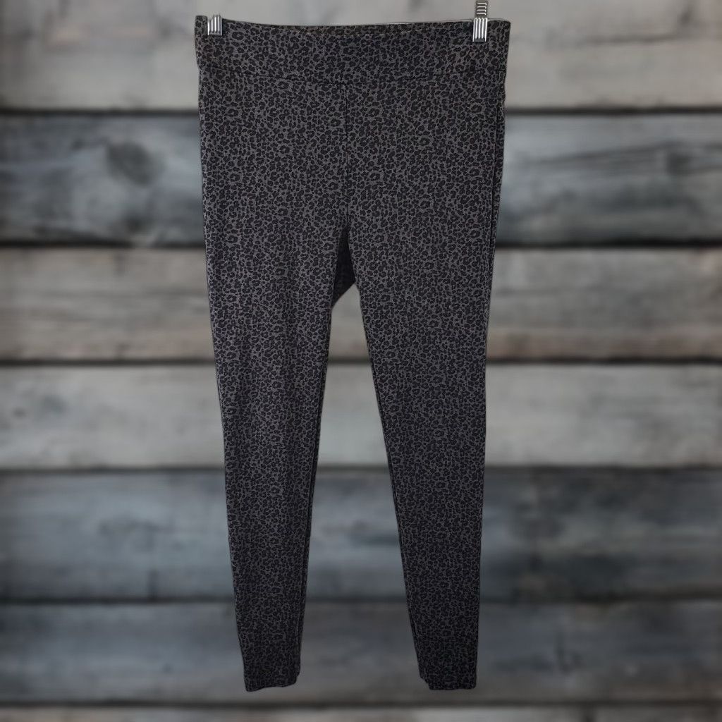 Loft LOFT Ann Taylor Womens Ponte Knit Leggings Sz Medium Black Gray Animal Print Size 32" / US 10 / IT 46 - 1 Thumbnail